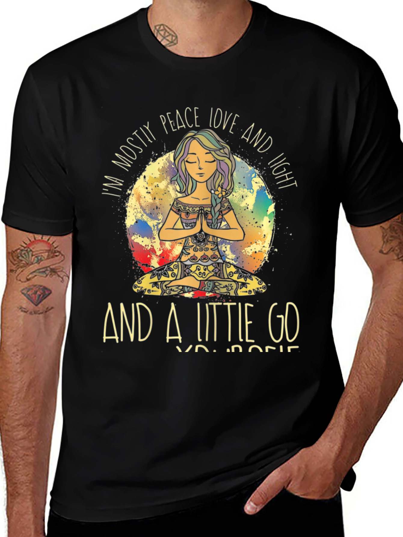 Peace Love Light T-Shirt Yoga Meditation Graphic Tee