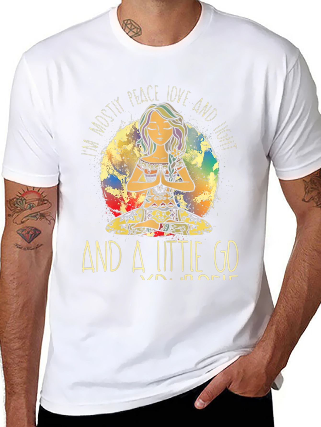 Peace Love Light T-Shirt Yoga Meditation Graphic Tee