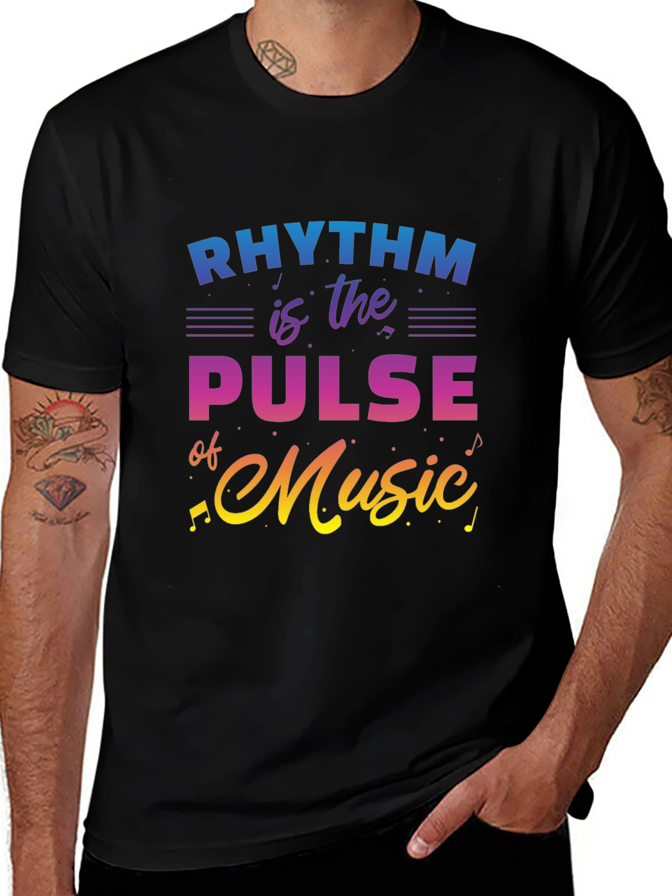 Rhythm is the Pulse of Music Graphic Tee