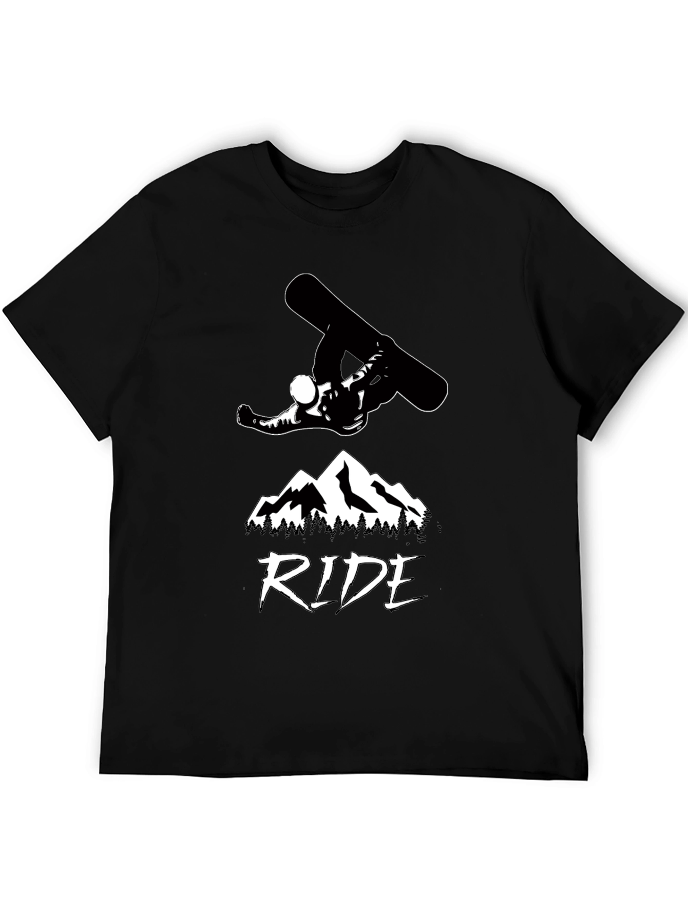 Snowboard Ride Graphic Tee - Mountain Design
