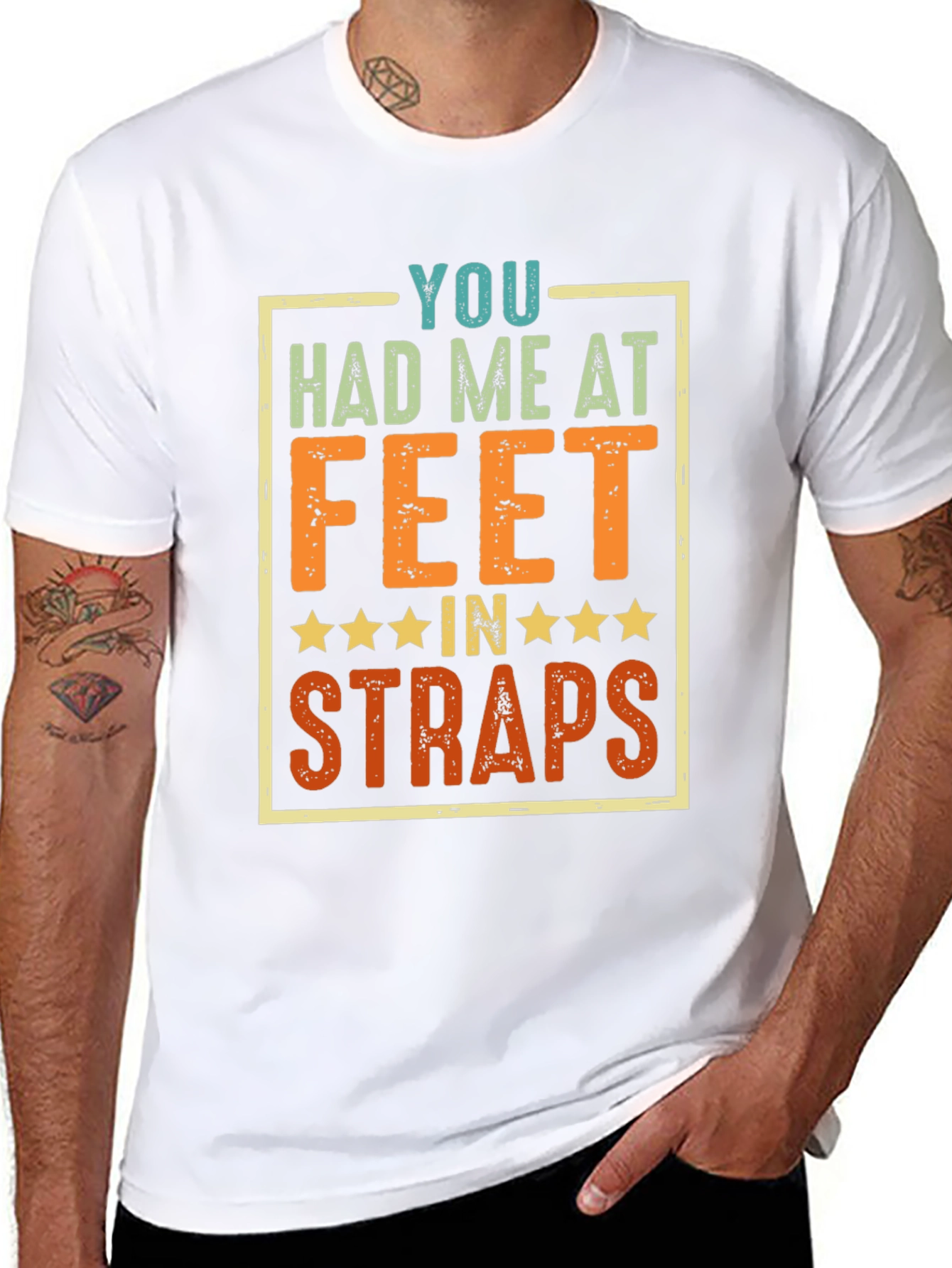 Funny Feet in Straps Graphic T-Shirt