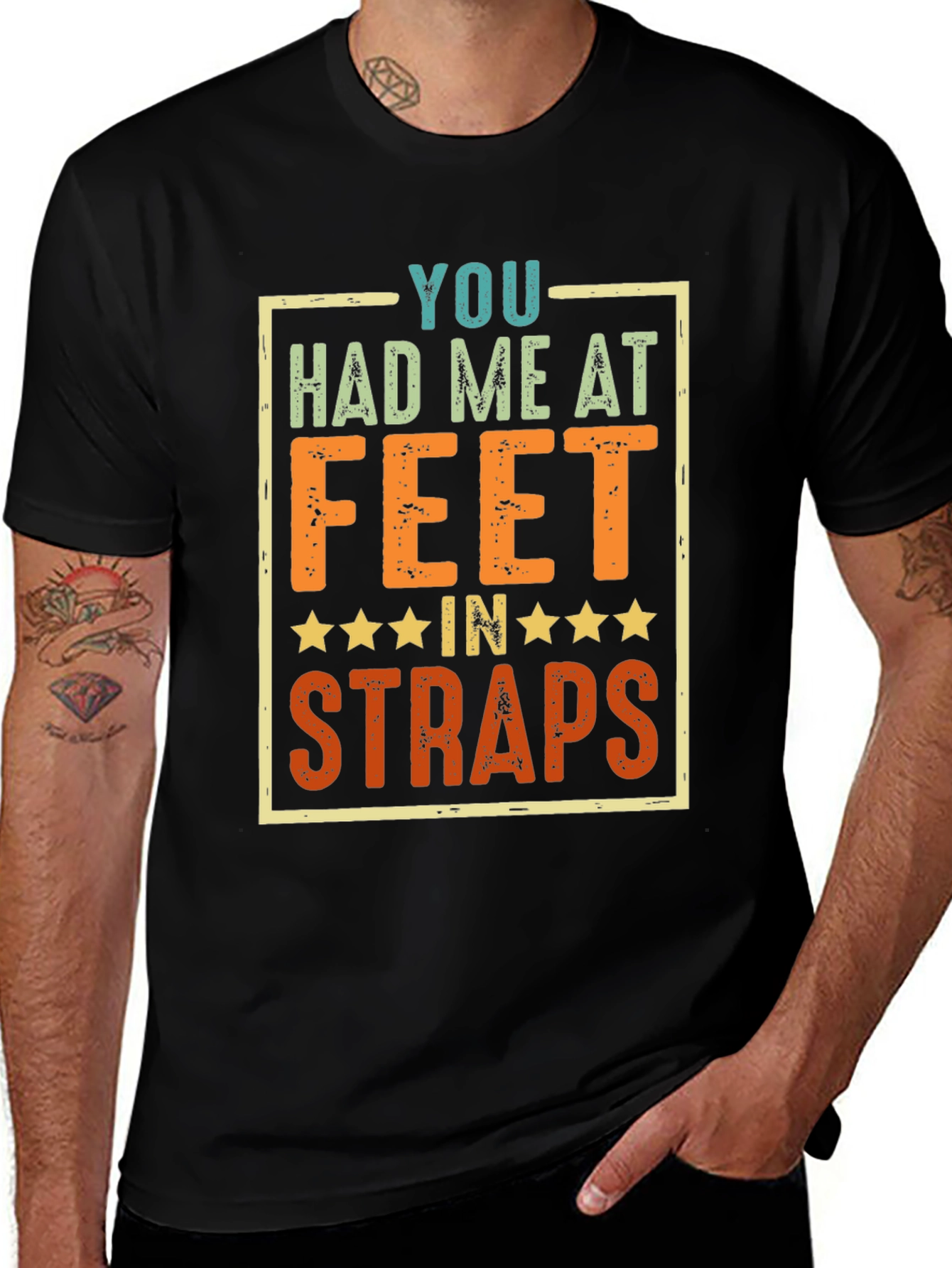 Funny Feet in Straps Graphic T-Shirt