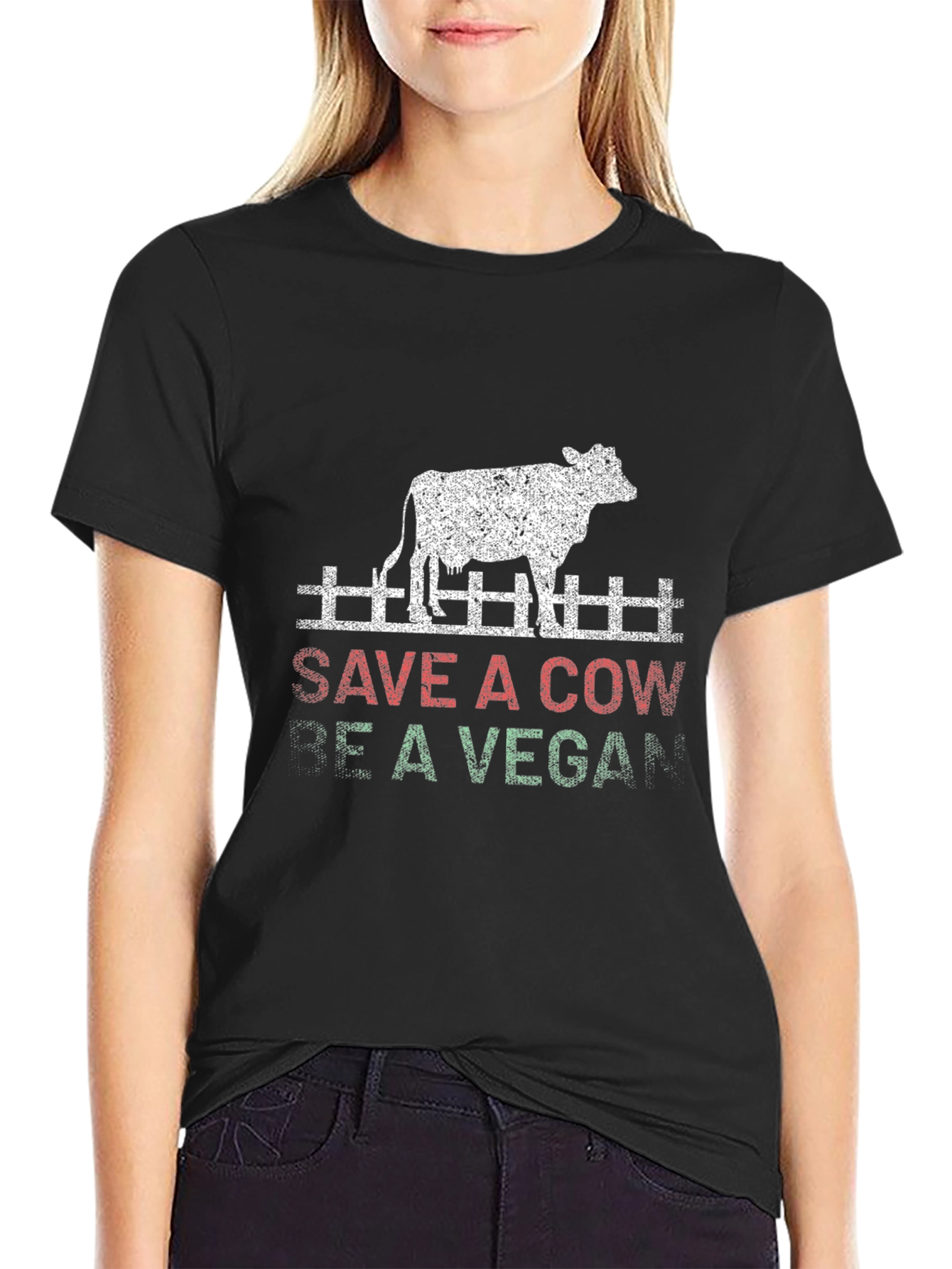 Save a Cow Be Vegan Graphic T-Shirt