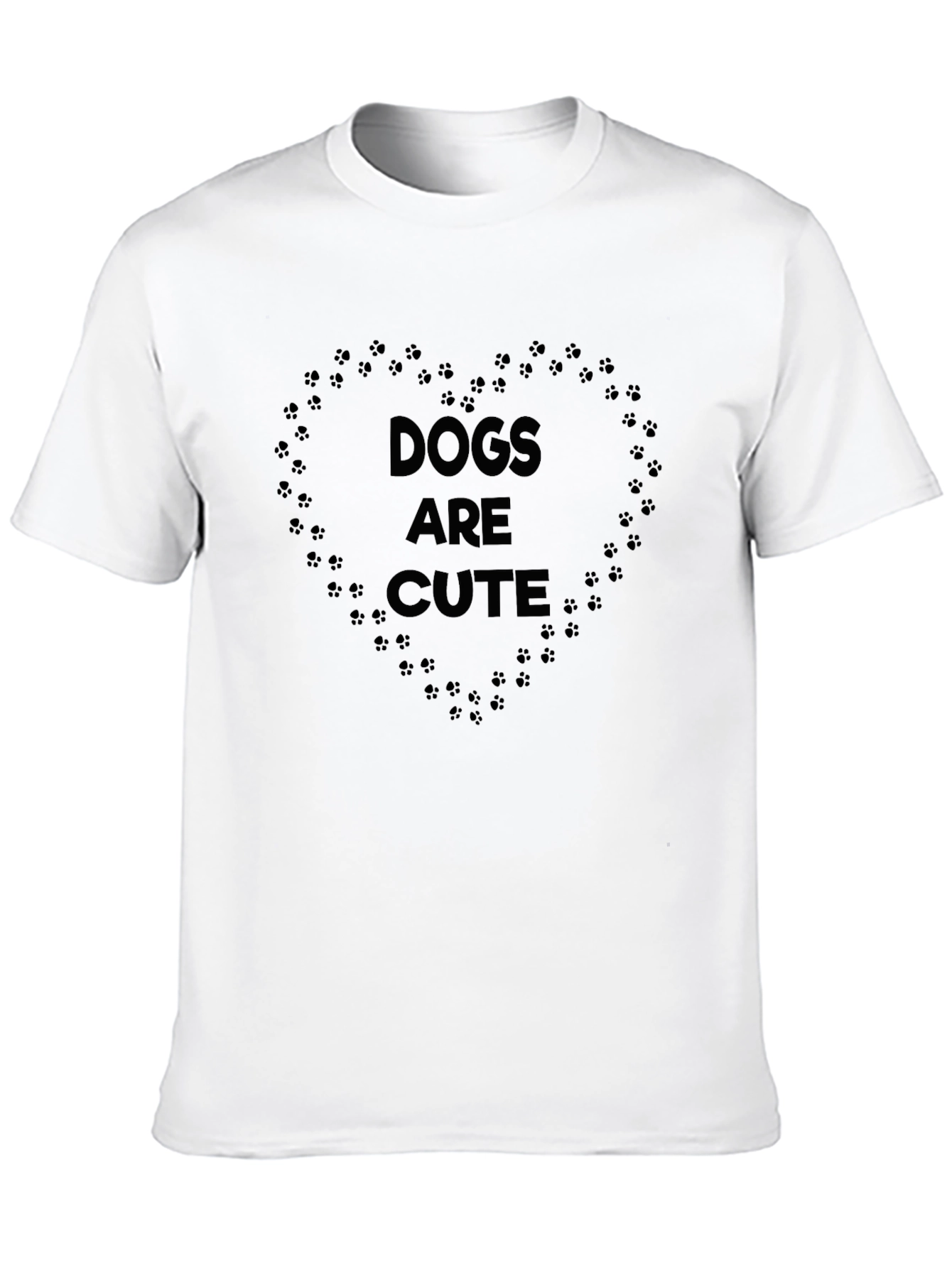 Dogs Are Cute Paw Print Heart T-Shirt