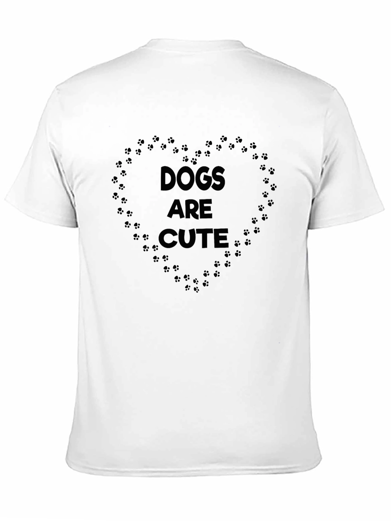 Dogs Are Cute Paw Print Heart T-Shirt