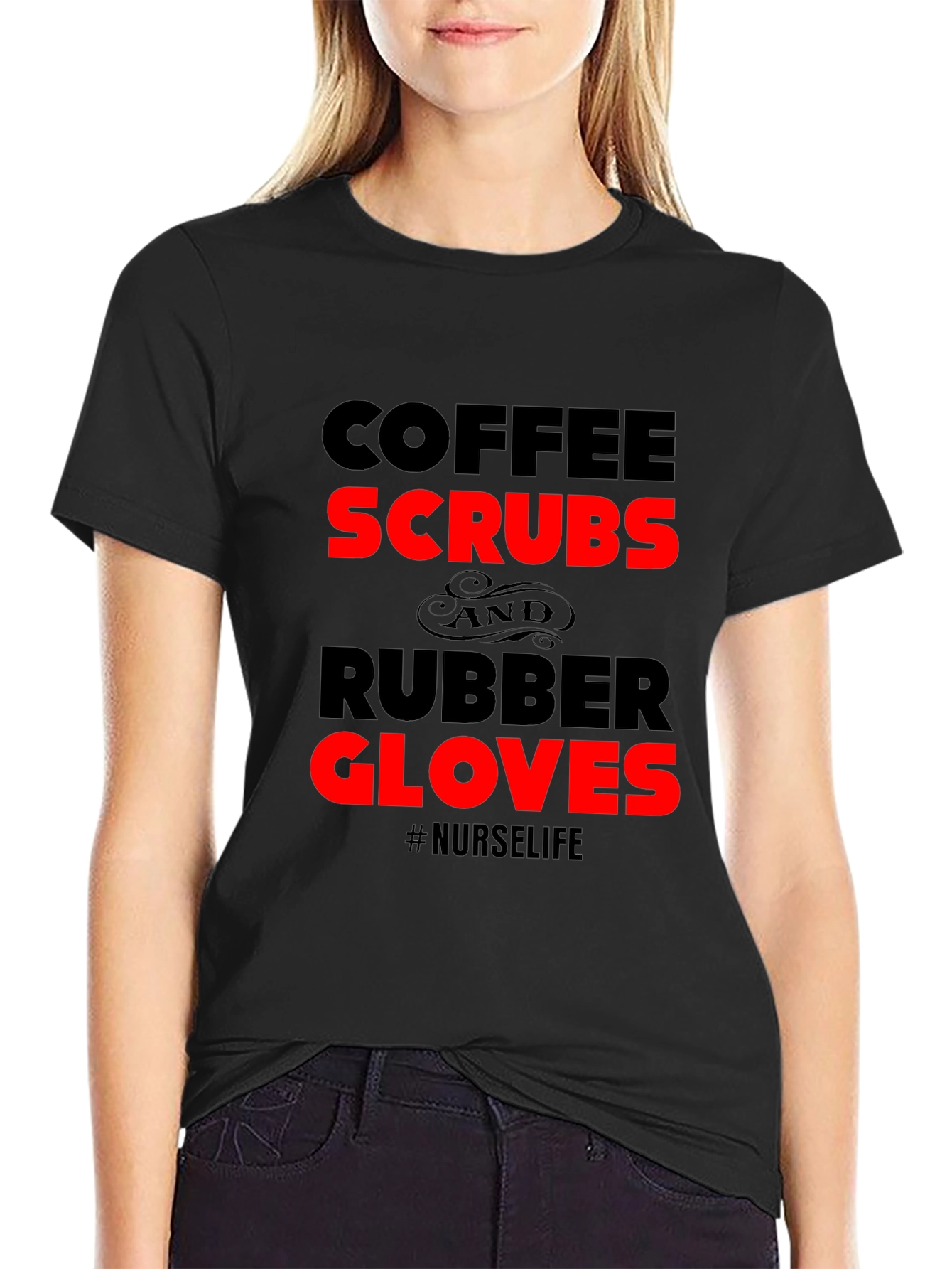 Nurse Life Coffee Scrubs Rubber Gloves T-Shirt