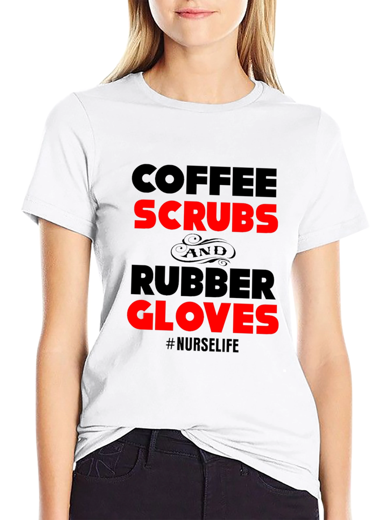 Nurse Life Coffee Scrubs Rubber Gloves T-Shirt