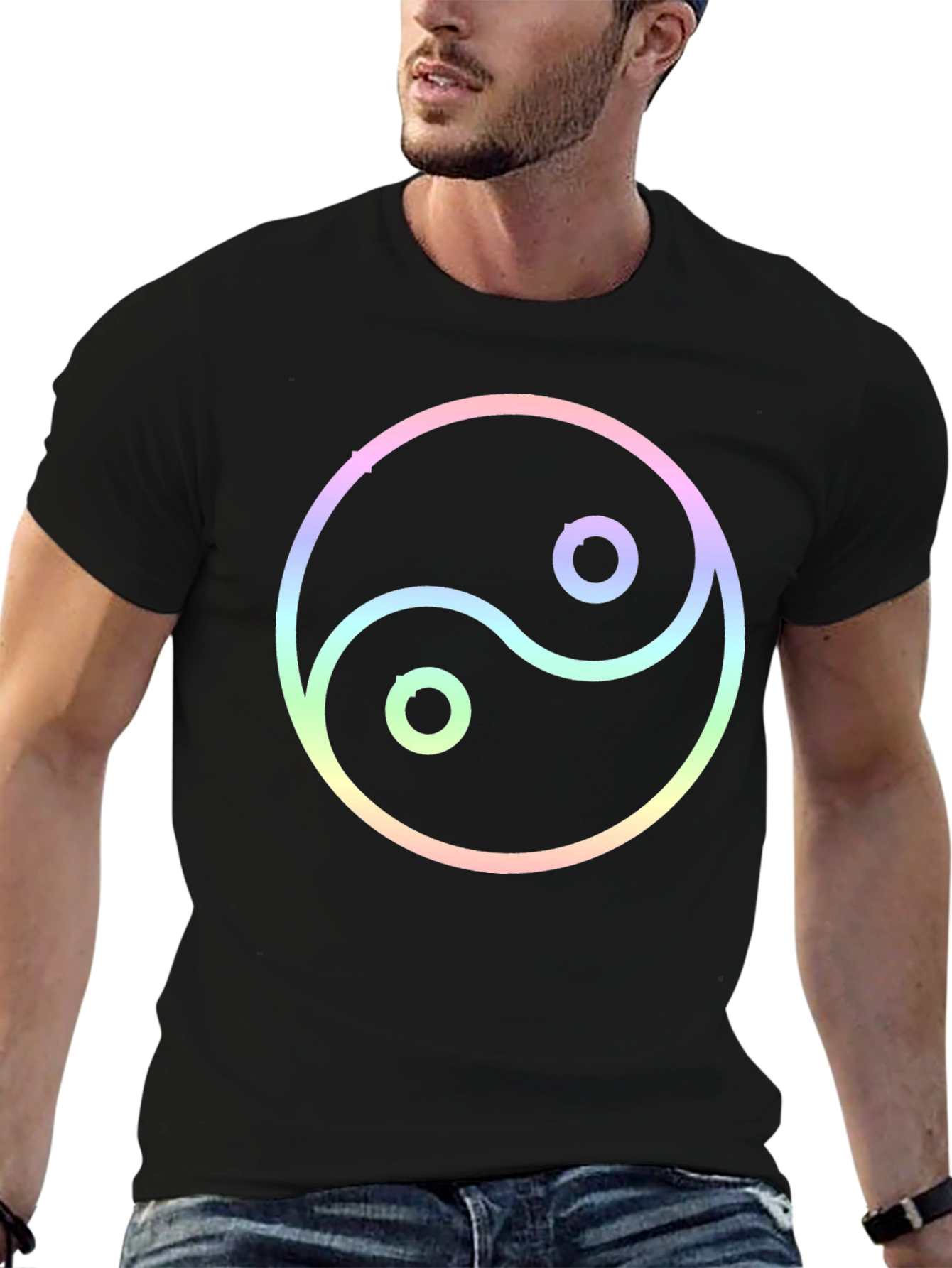 Yin Yang Graphic Black T-Shirt