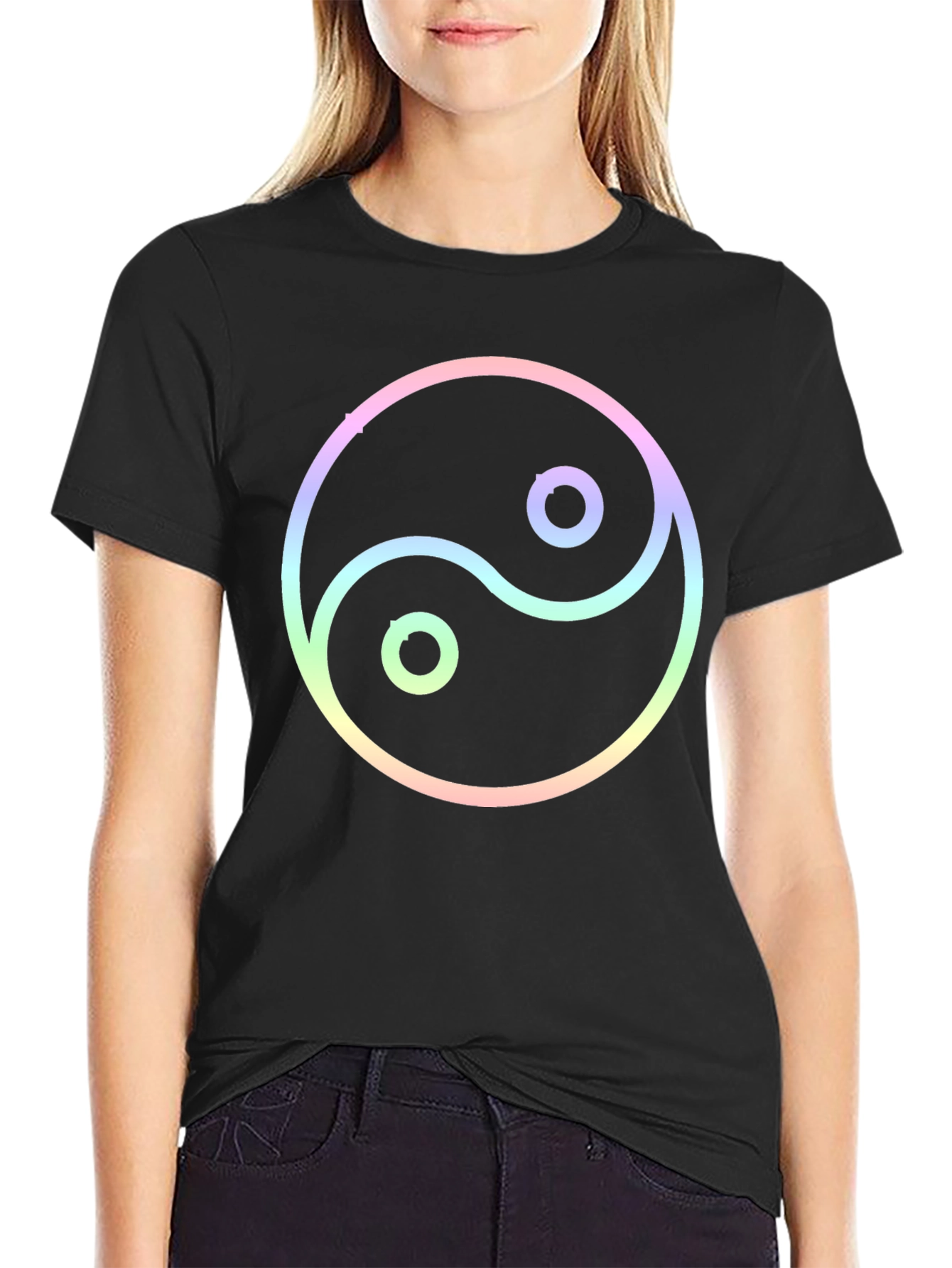 Yin Yang Graphic Black T-Shirt