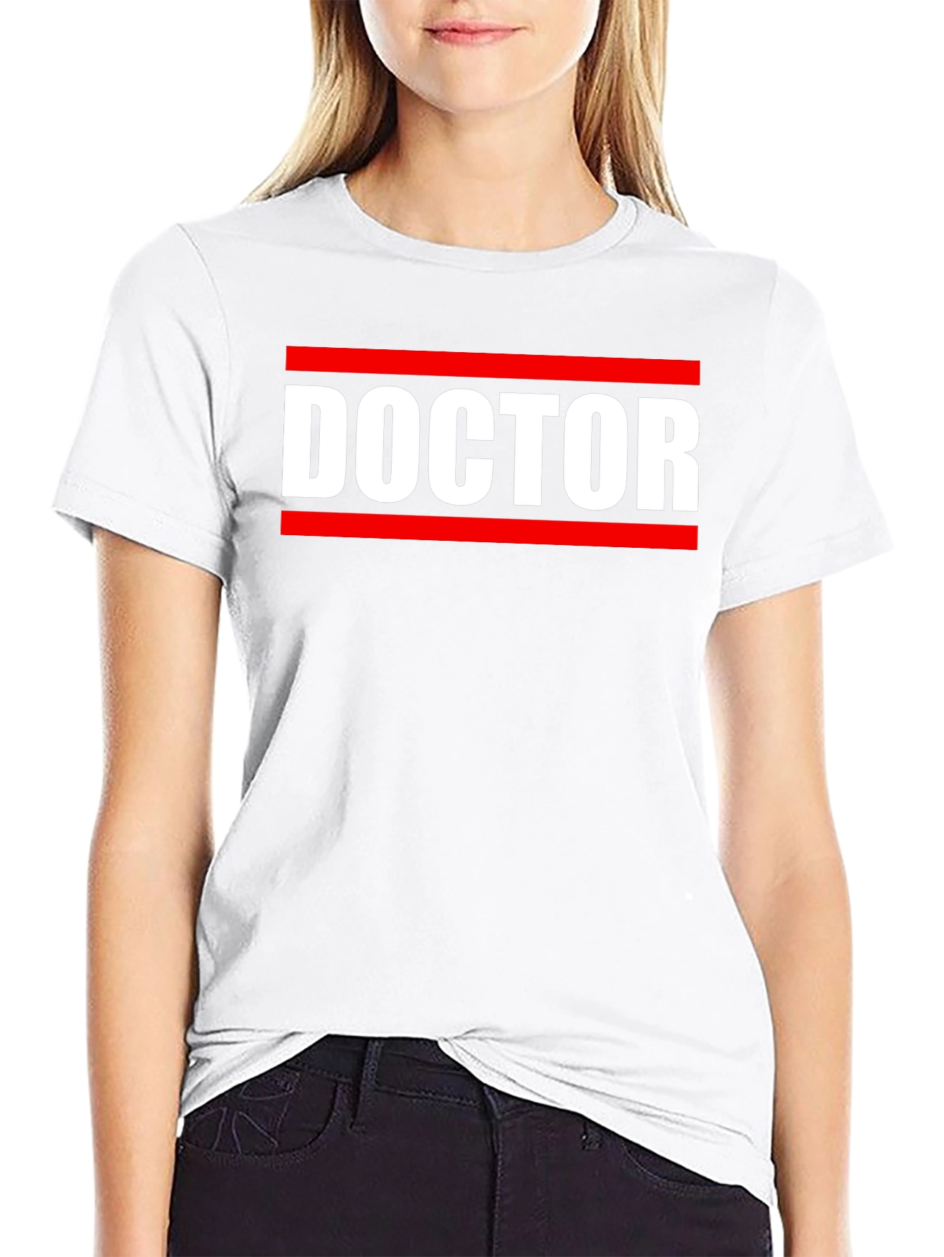 Doctor Graphic T-Shirt - Black Crew Neck Tee
