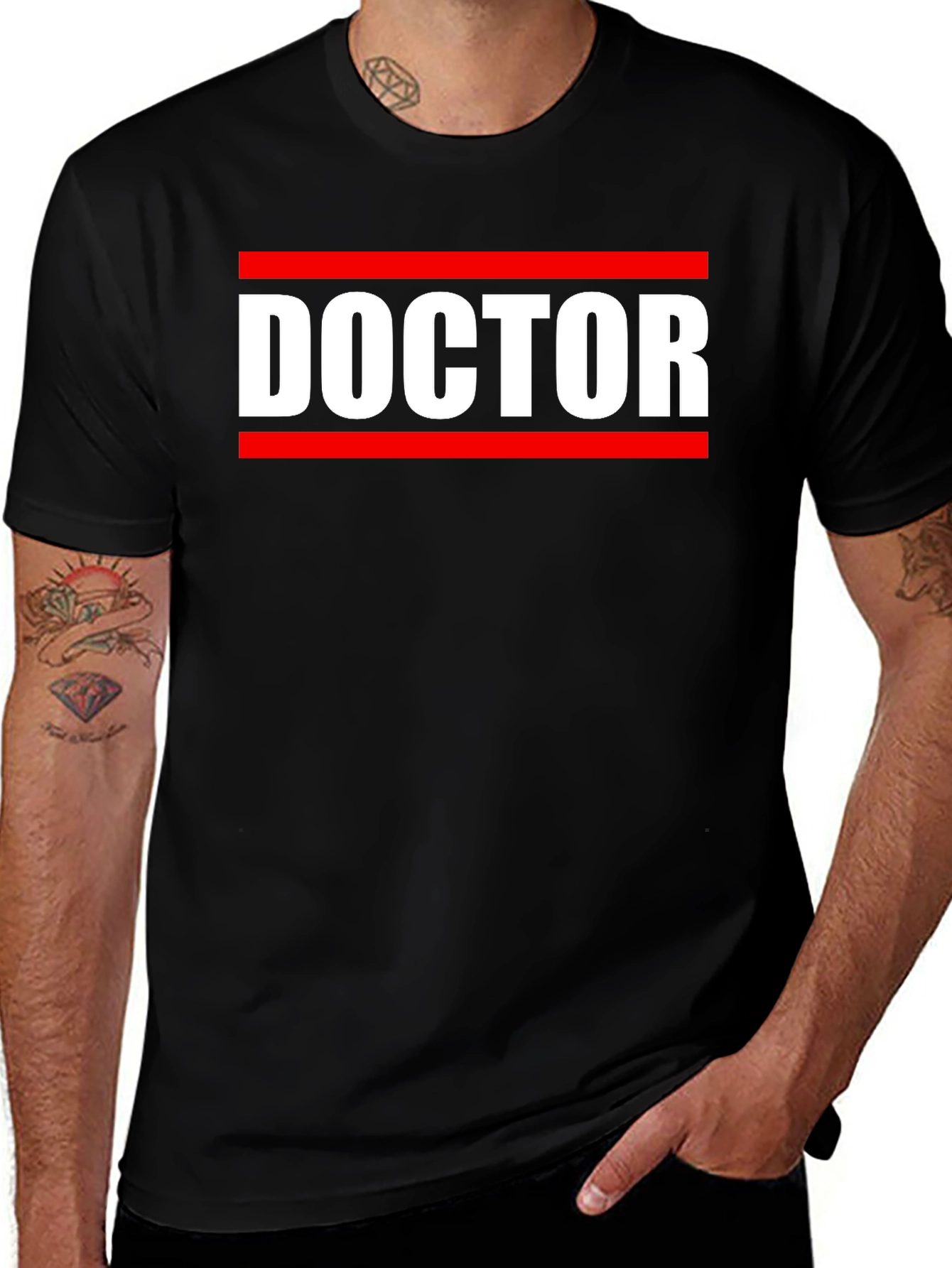 Doctor Graphic T-Shirt - Black Crew Neck Tee