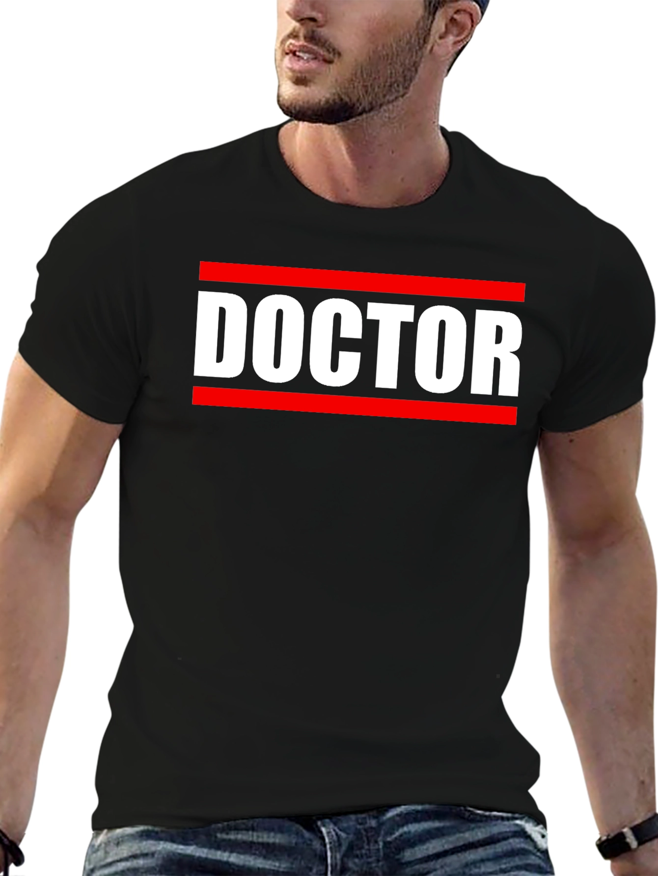 Doctor Graphic T-Shirt - Black Crew Neck Tee