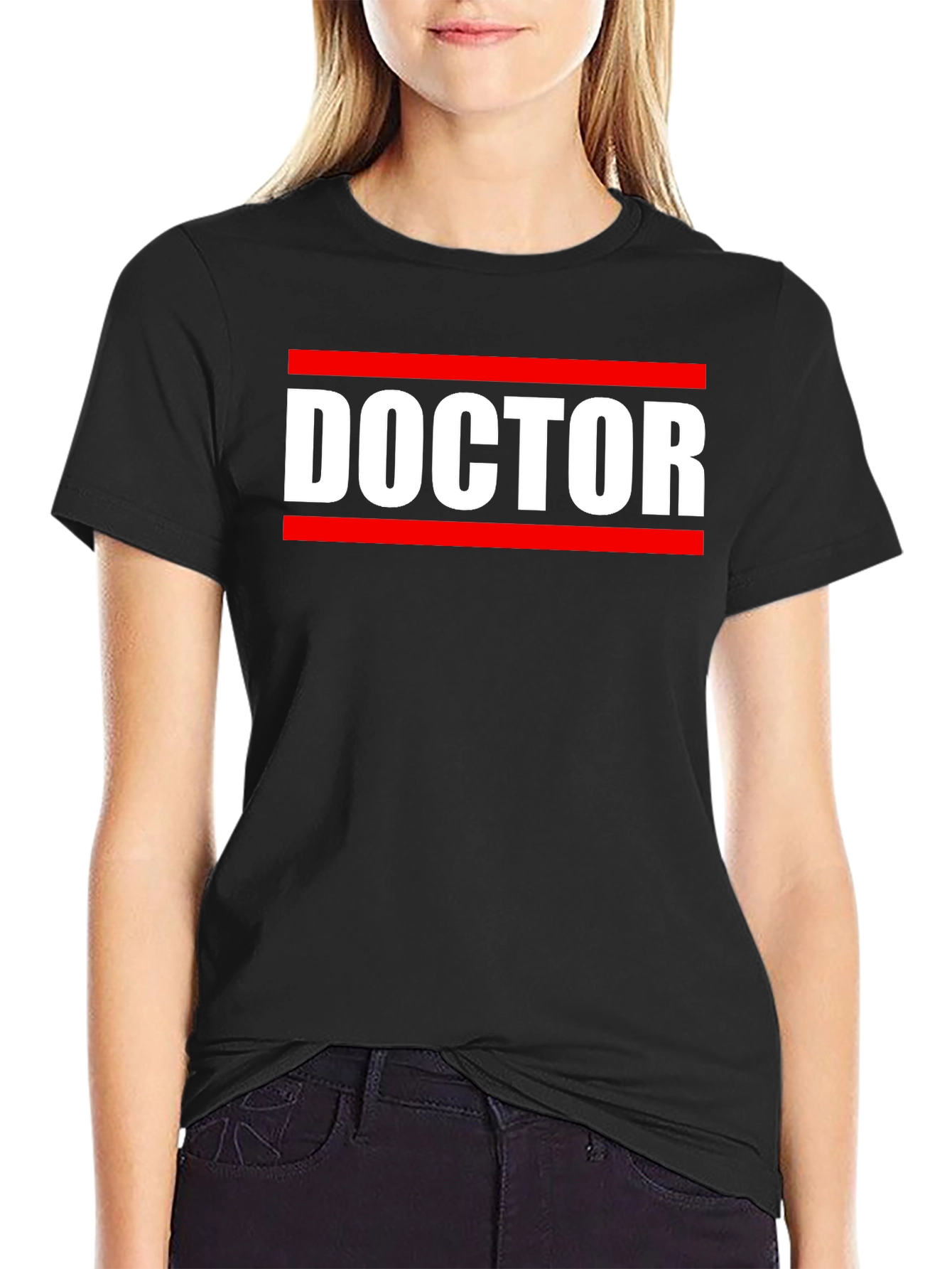 Doctor Graphic T-Shirt - Black Crew Neck Tee