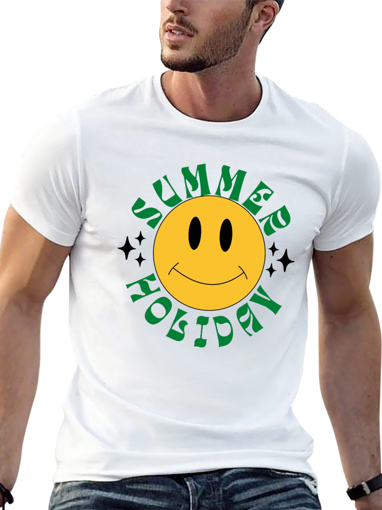 Summer Holiday Smiley Face Graphic Tee