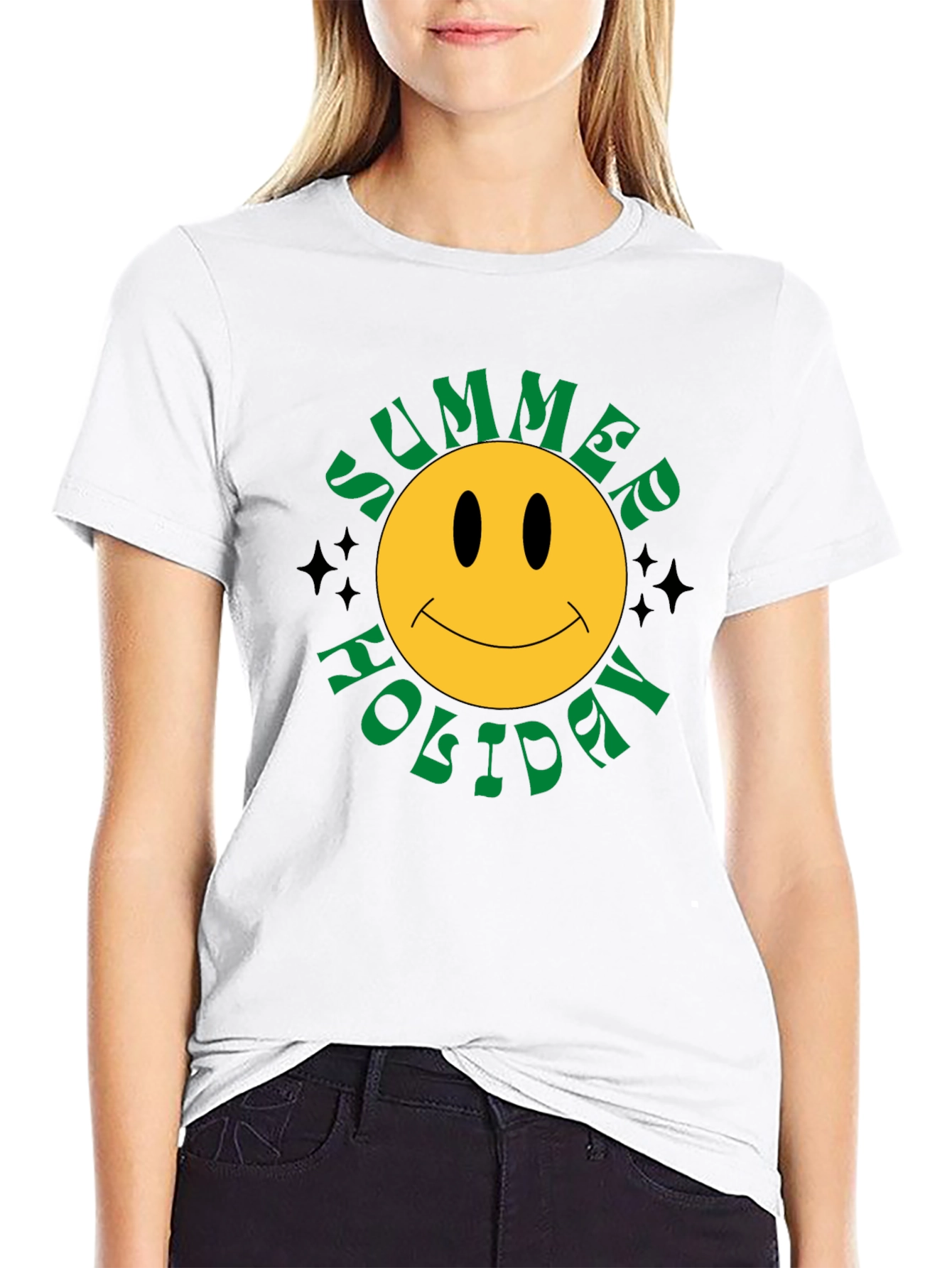 Summer Holiday Smiley Face Graphic Tee