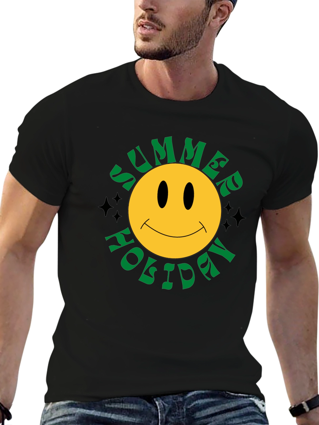 Summer Holiday Smiley Face Graphic Tee