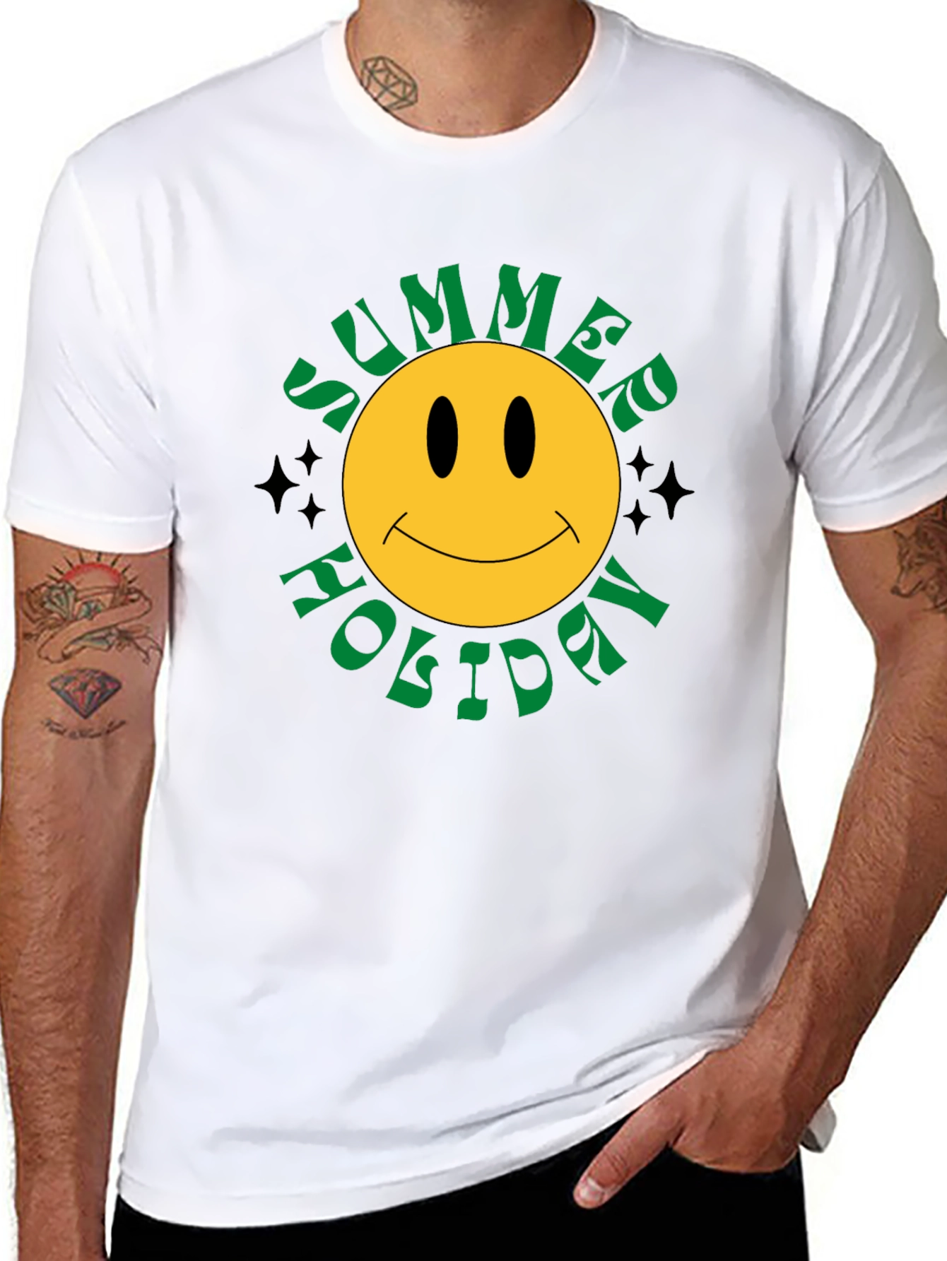 Summer Holiday Smiley Face Graphic Tee