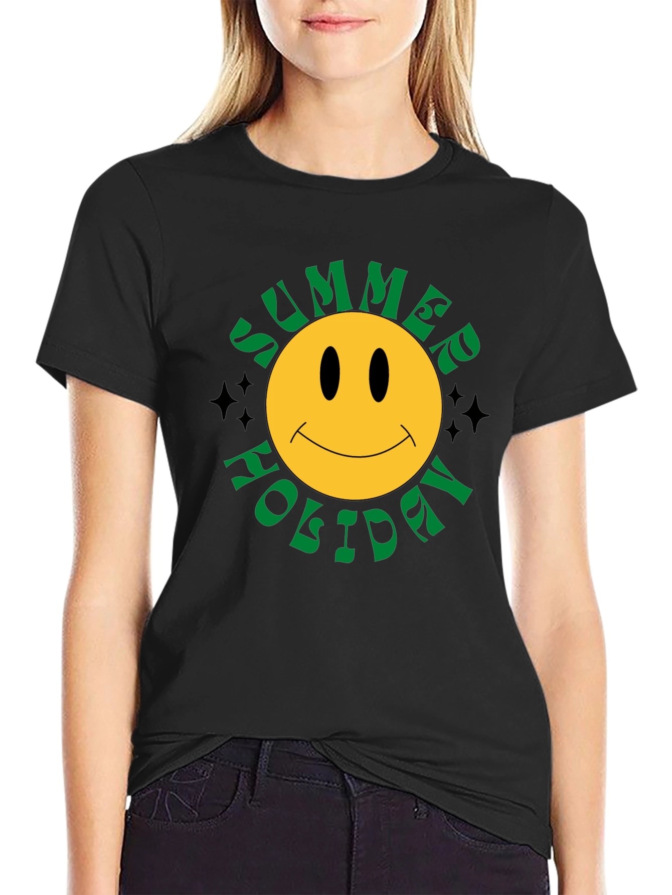 Summer Holiday Smiley Face Graphic Tee