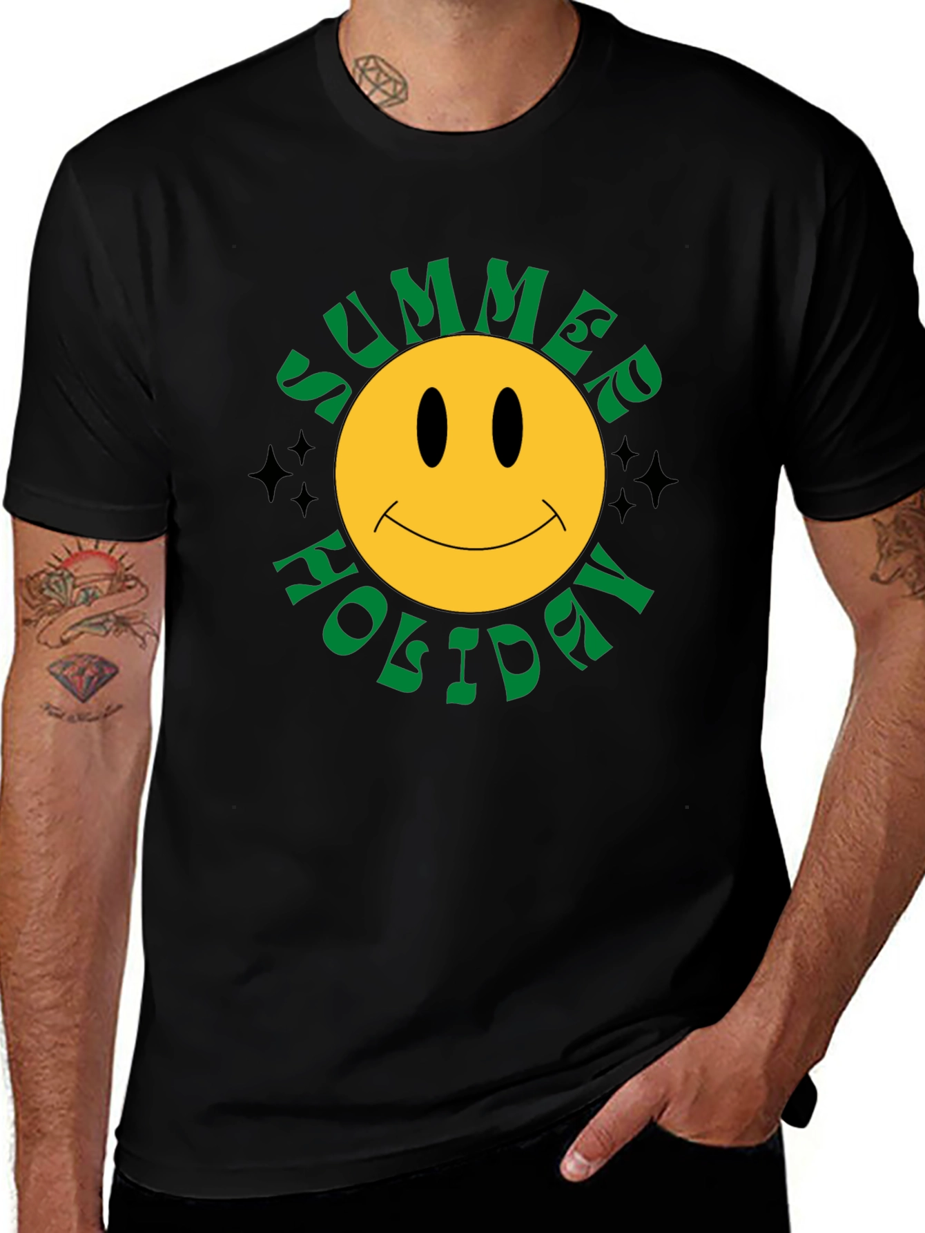 Summer Holiday Smiley Face Graphic Tee