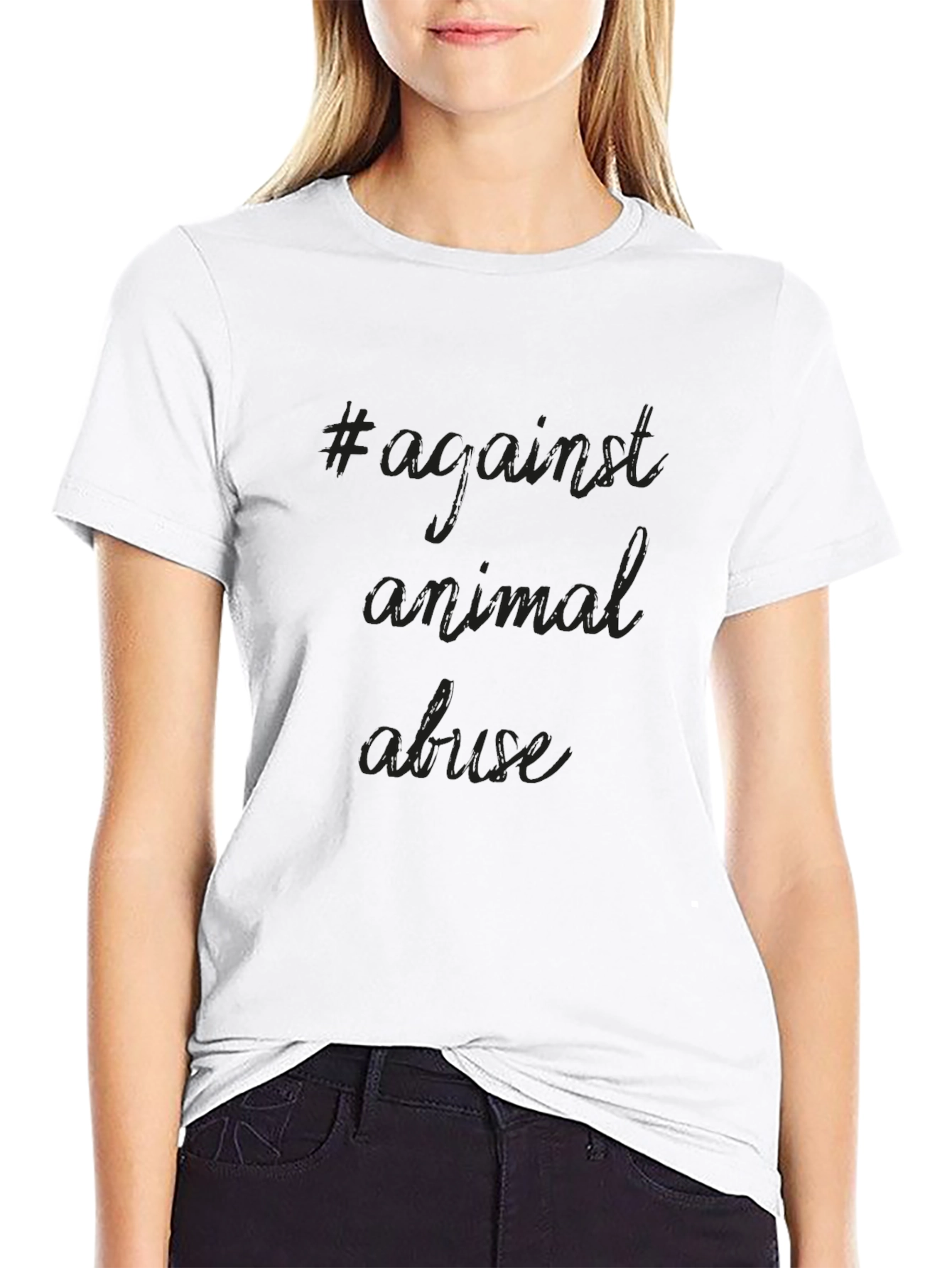 Against Animal Abuse Tee - Black