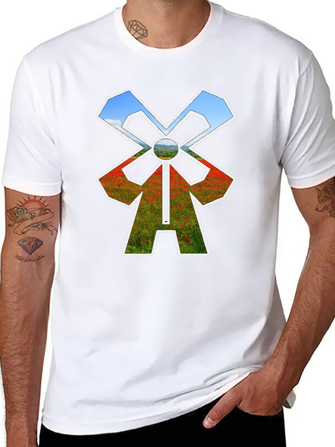 Windmill T-Shirt - Nature Scene Design