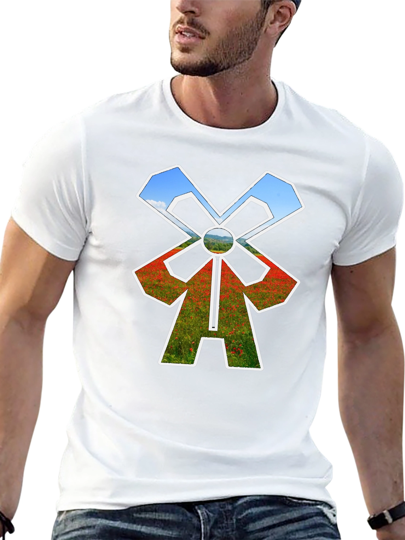 Windmill T-Shirt - Nature Scene Design