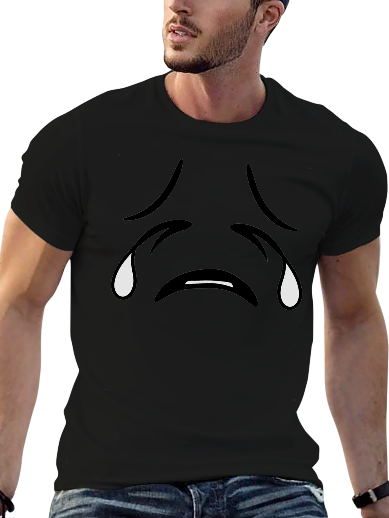 Sad Emoji Black T-Shirt