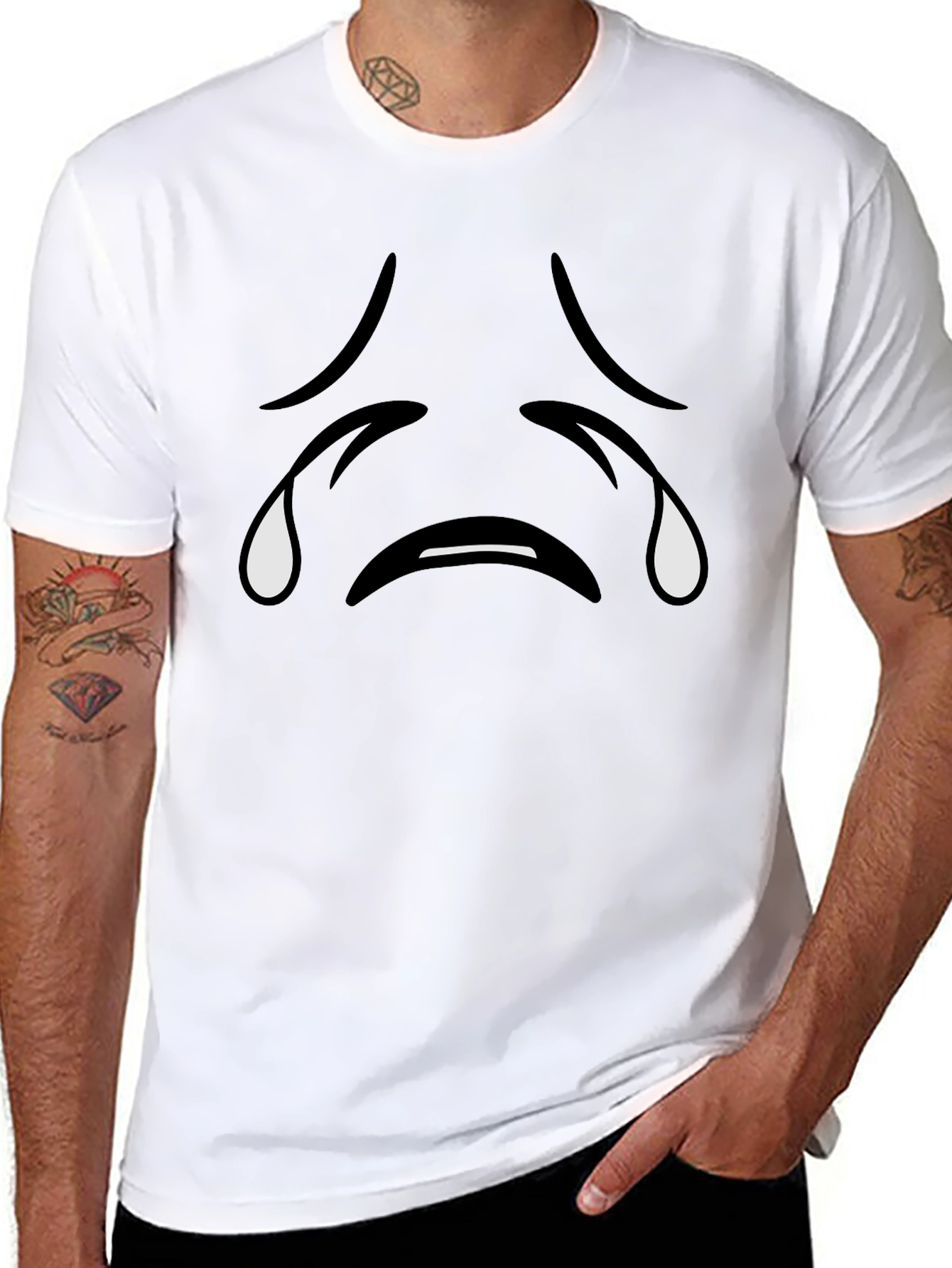 Sad Emoji Black T-Shirt