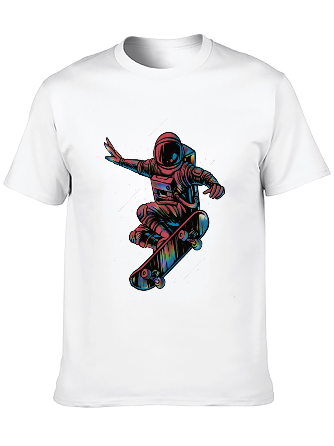 Astronaut Skateboarder Graphic Tee - Black