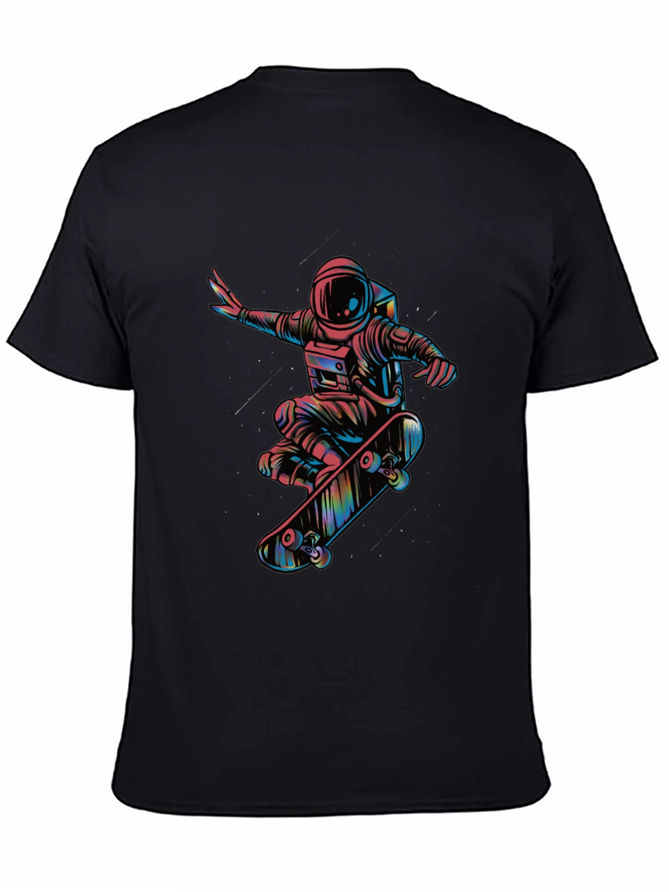 Astronaut Skateboarder Graphic Tee - Black