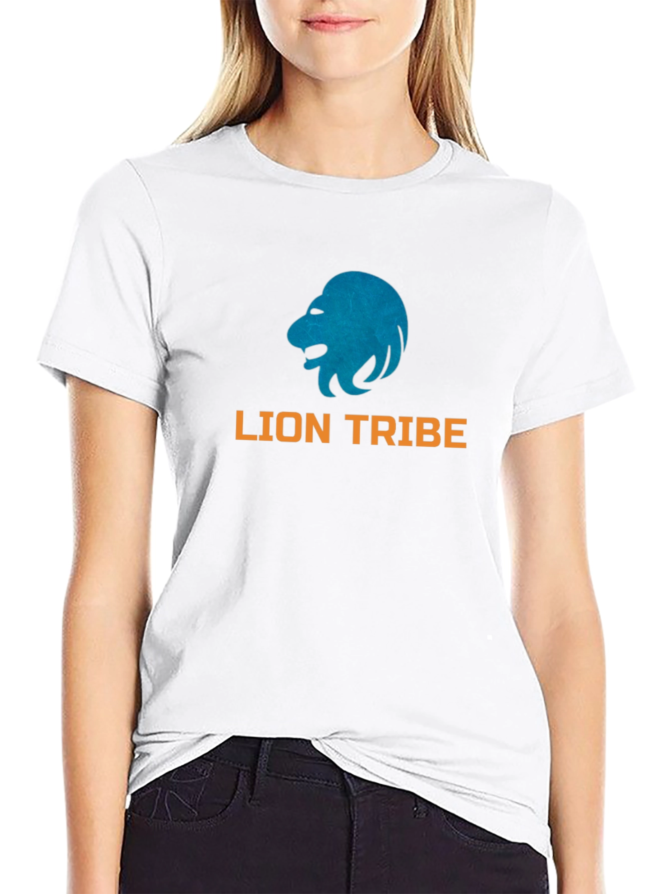Lion Tribe Graphic Print Black T-Shirt
