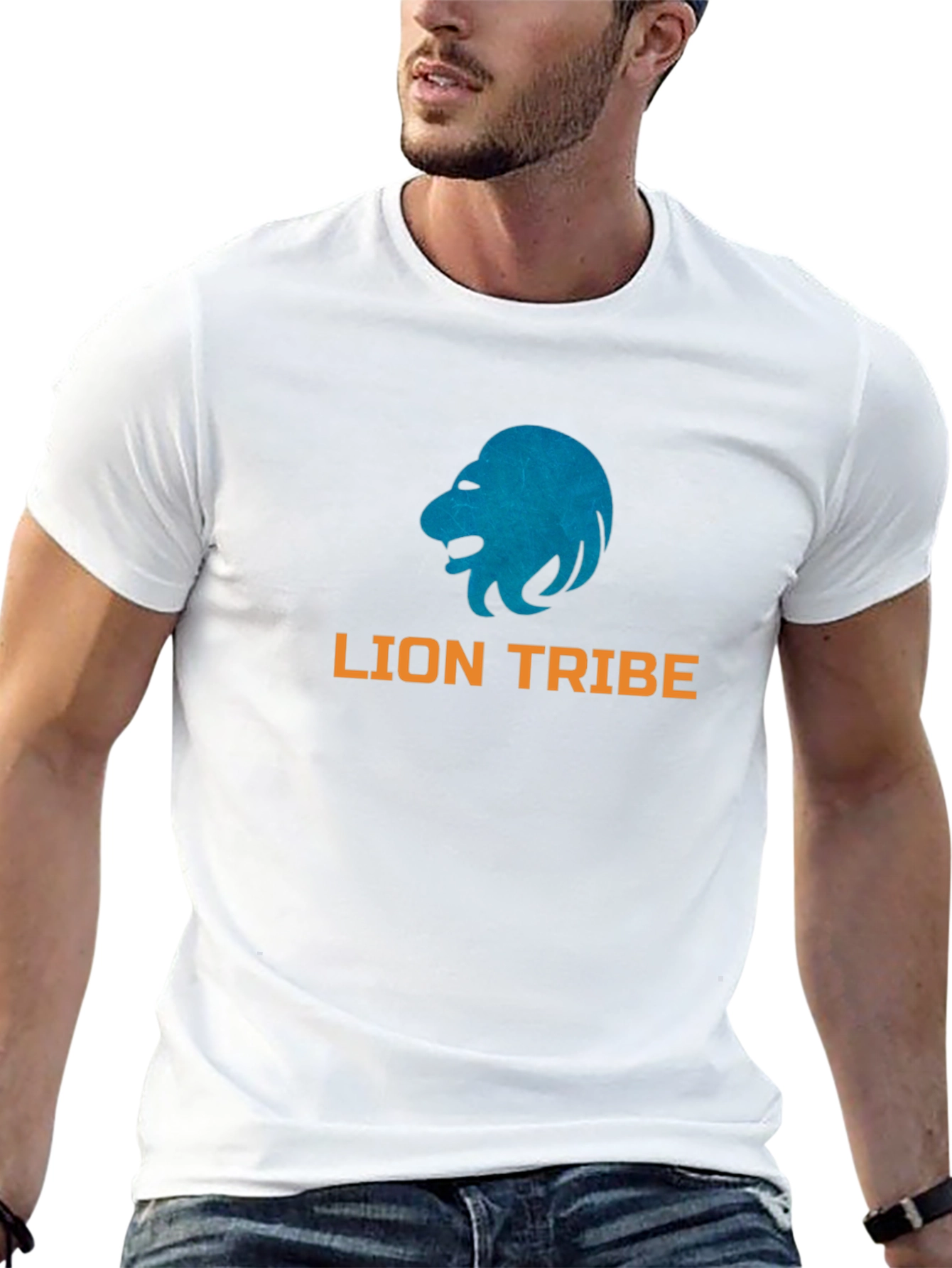 Lion Tribe Graphic Print Black T-Shirt