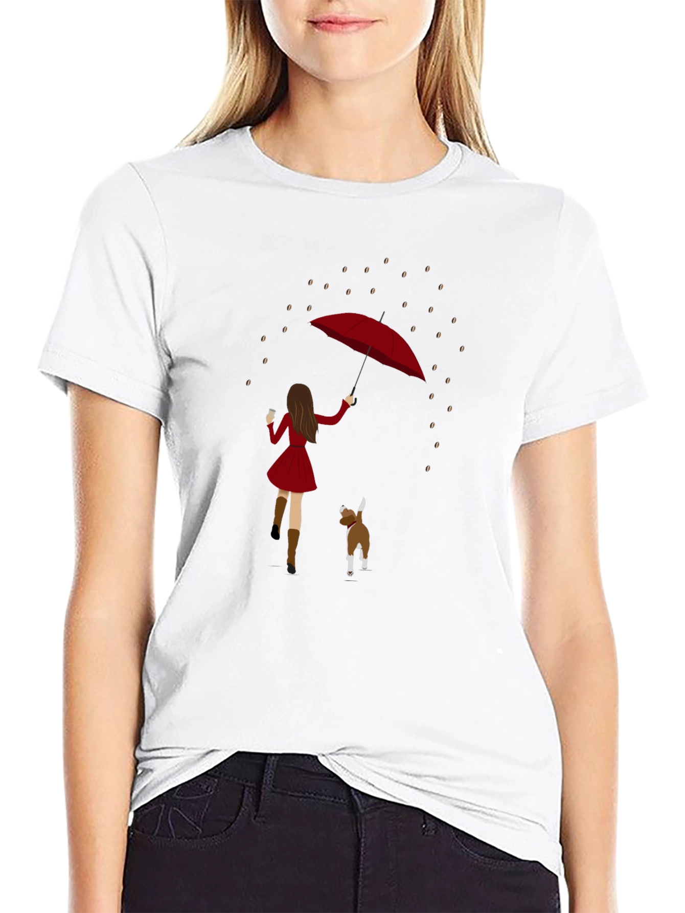 Rainy Day Dog Walk Graphic Tee