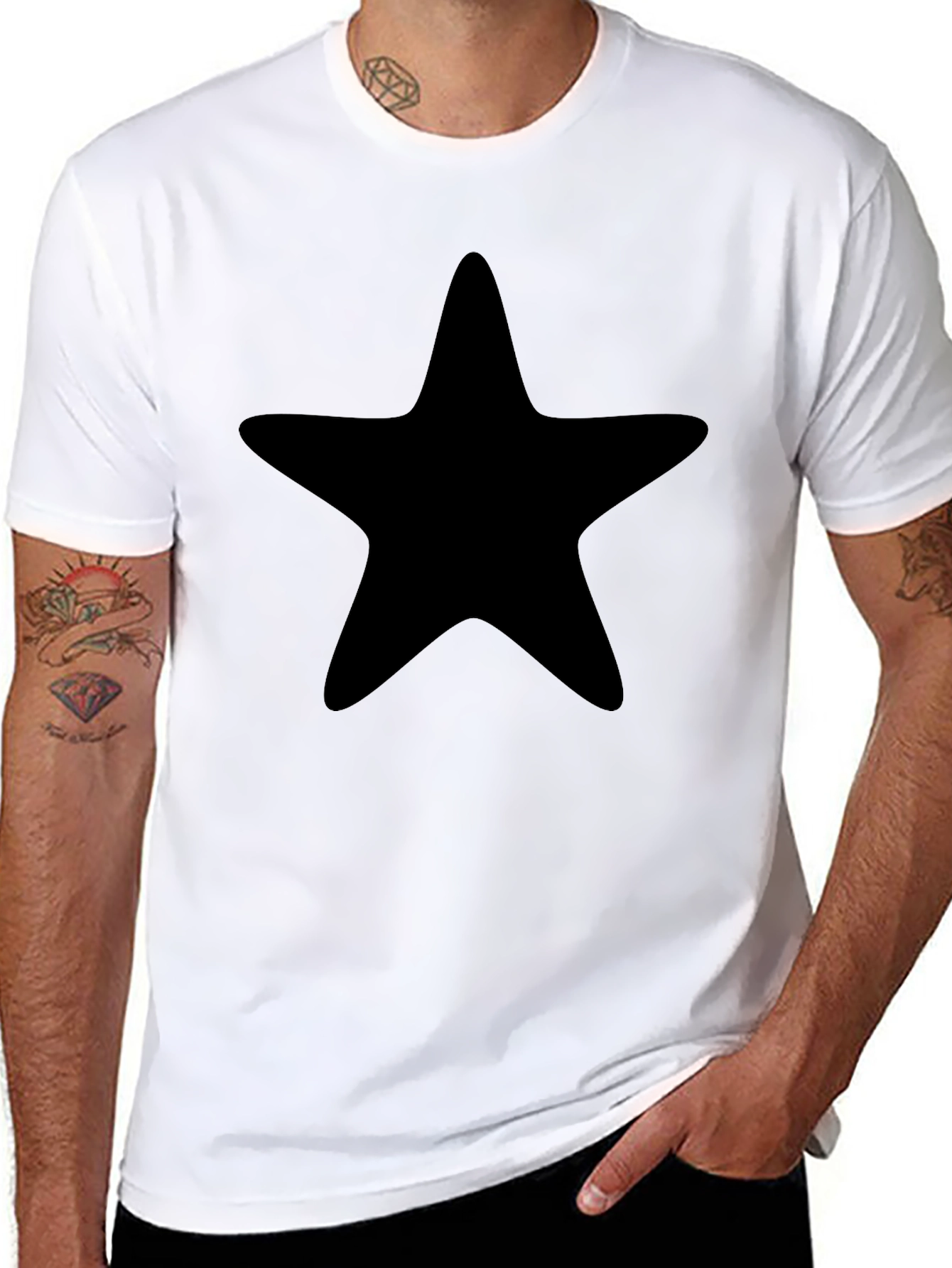 Black Star Graphic Tee - Casual Comfort