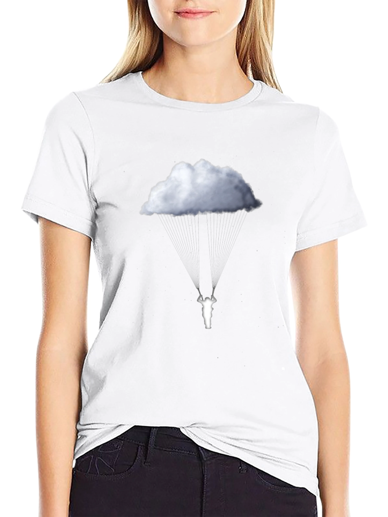 Cloud Swing Graphic Tee - Black Cotton Comfort