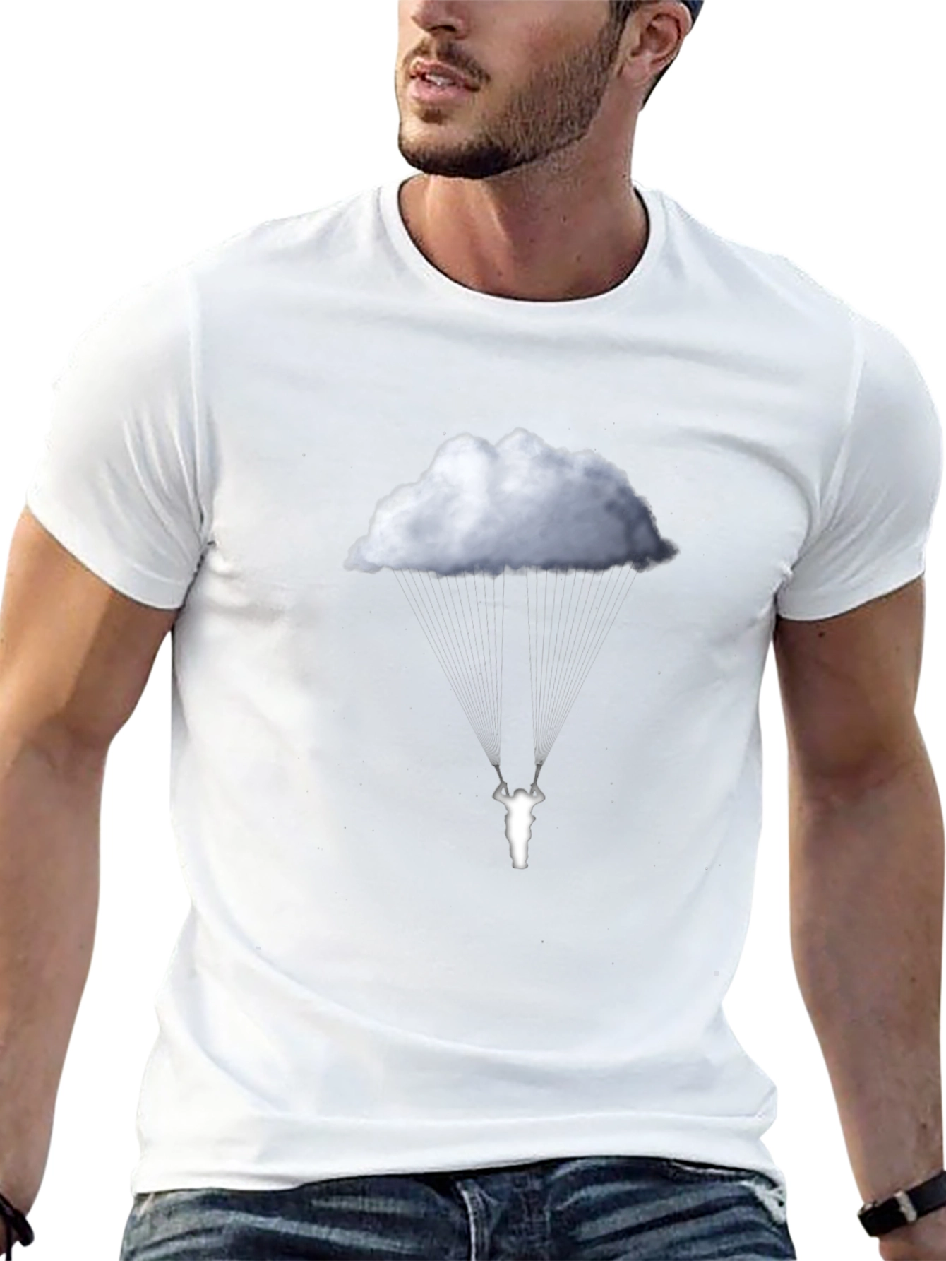 Cloud Swing Graphic Tee - Black Cotton Comfort