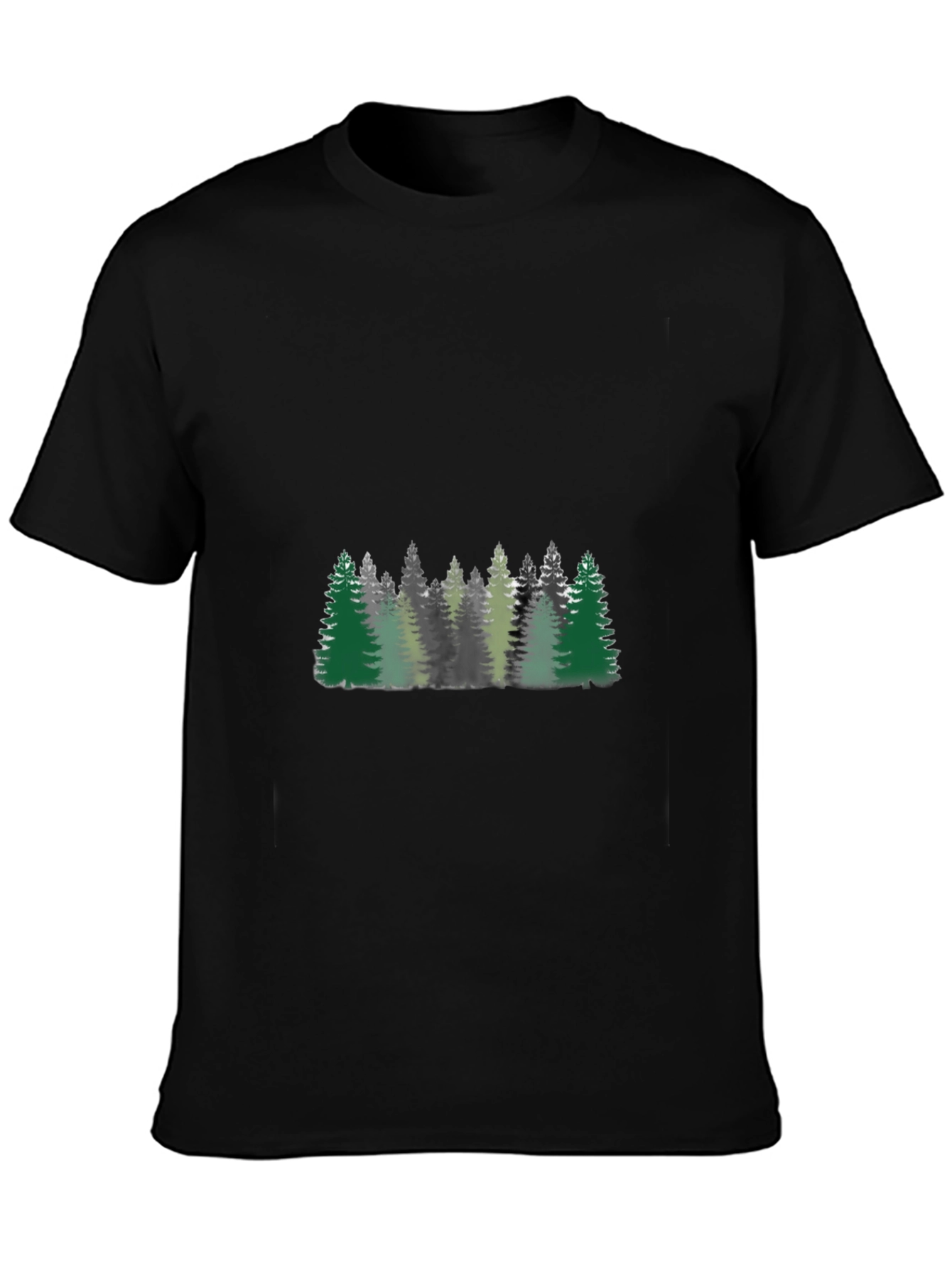Forest Graphic Print Black T-Shirt