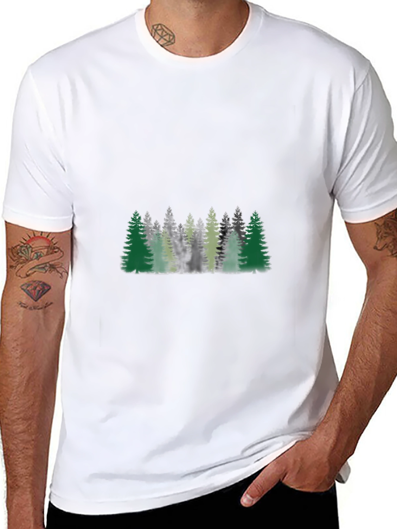 Forest Graphic Print Black T-Shirt