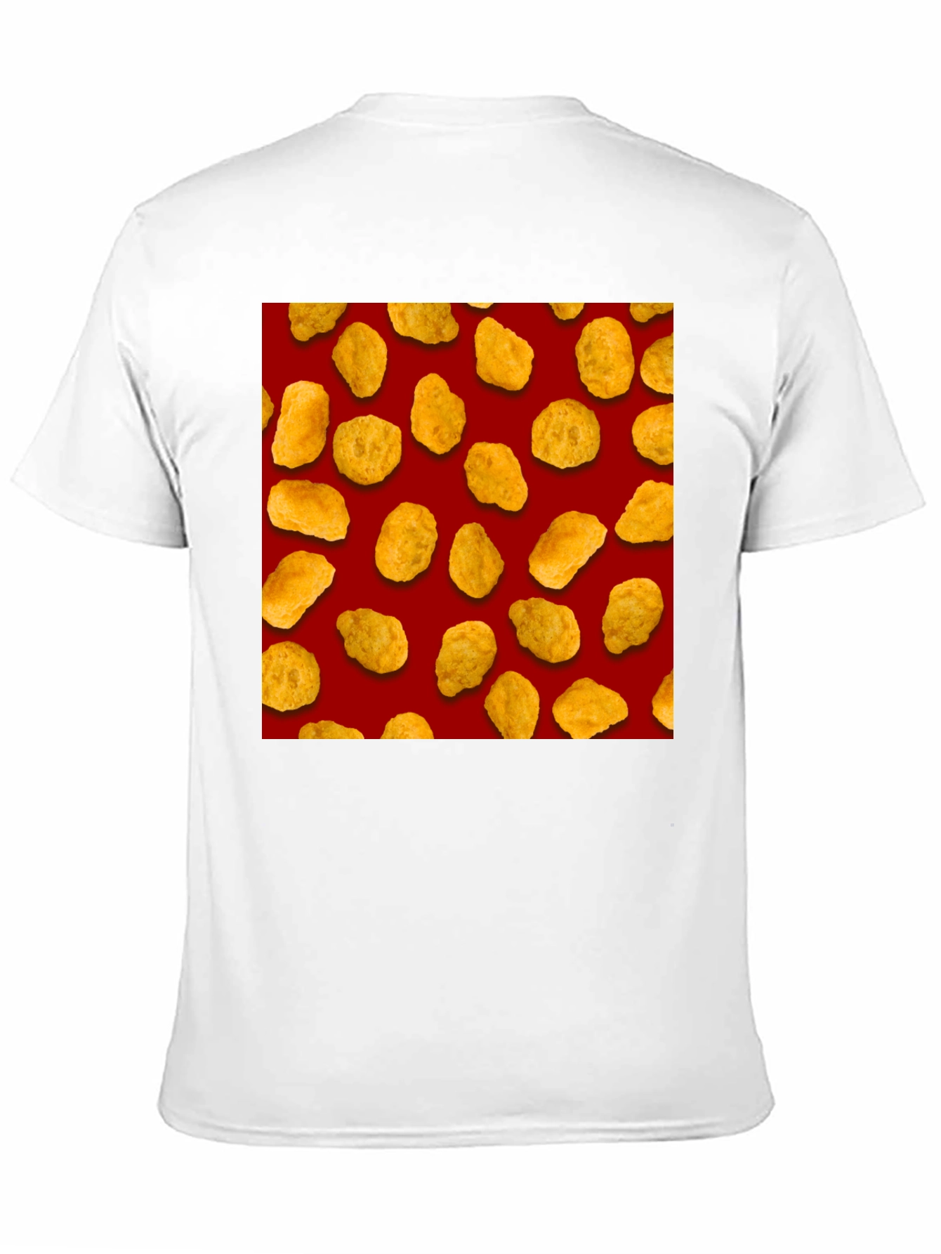 Chicken Nugget Pattern Black T-Shirt