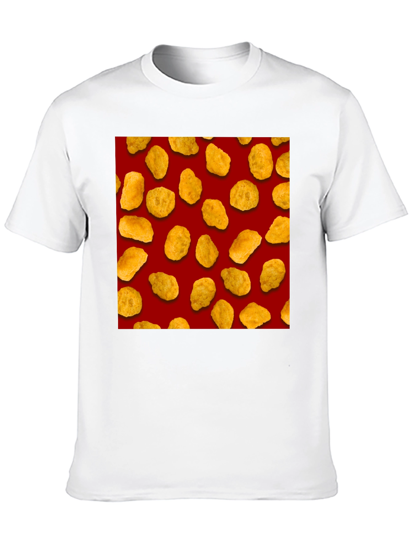 Chicken Nugget Pattern Black T-Shirt