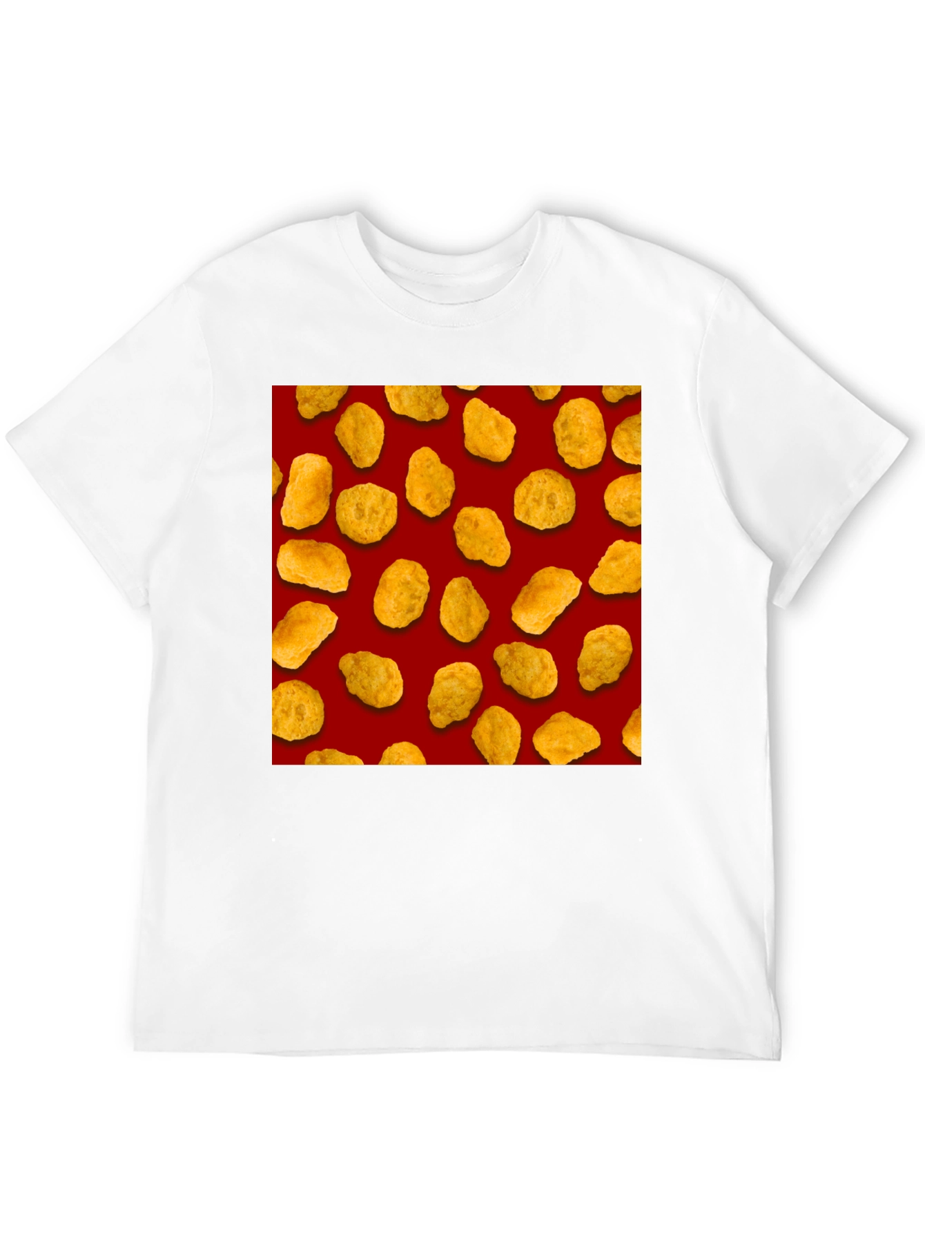 Chicken Nugget Pattern Black T-Shirt