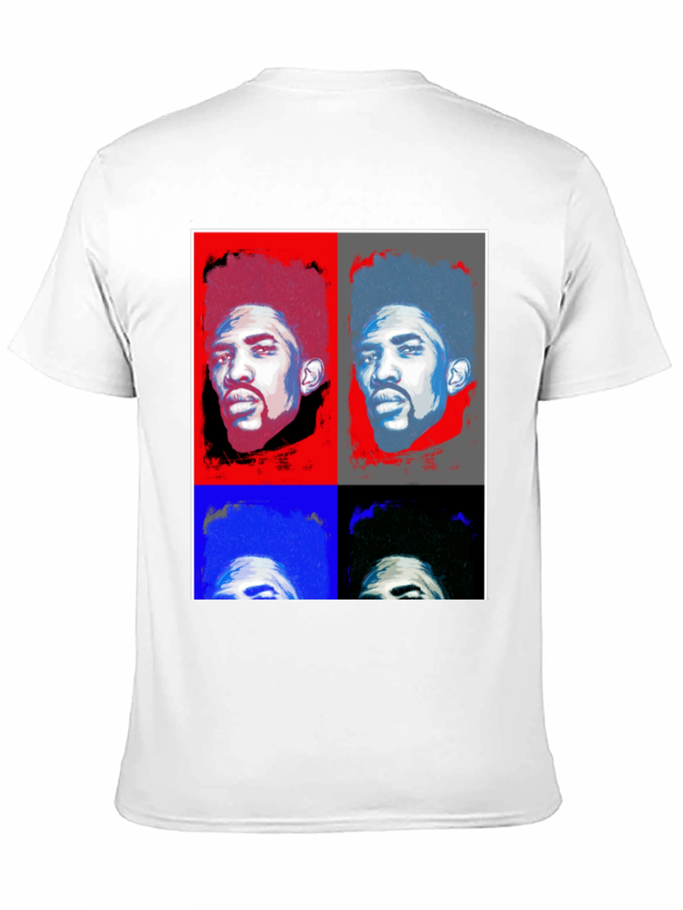 Pop Art Portrait Graphic Tee - Black Cotton