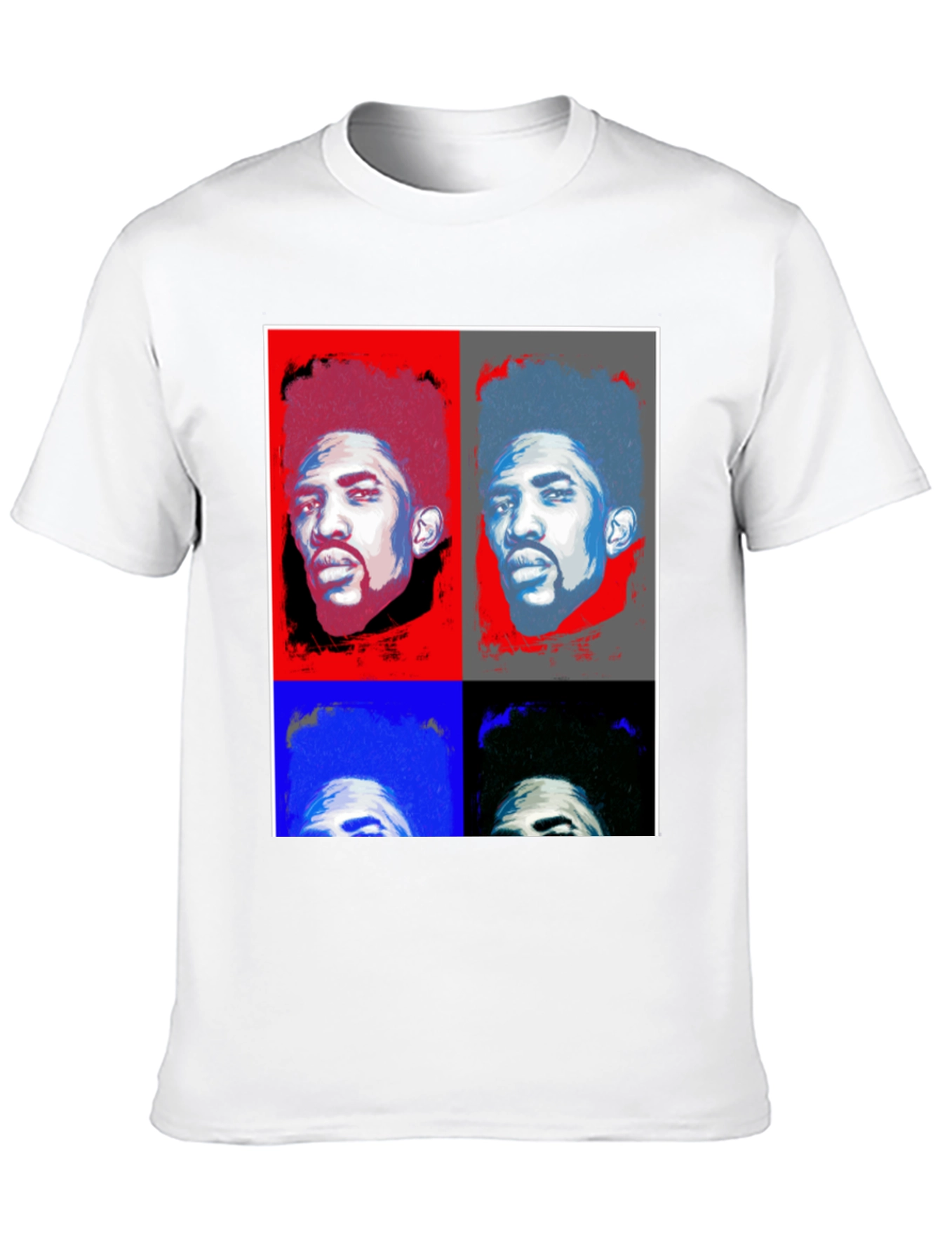 Pop Art Portrait Graphic Tee - Black Cotton