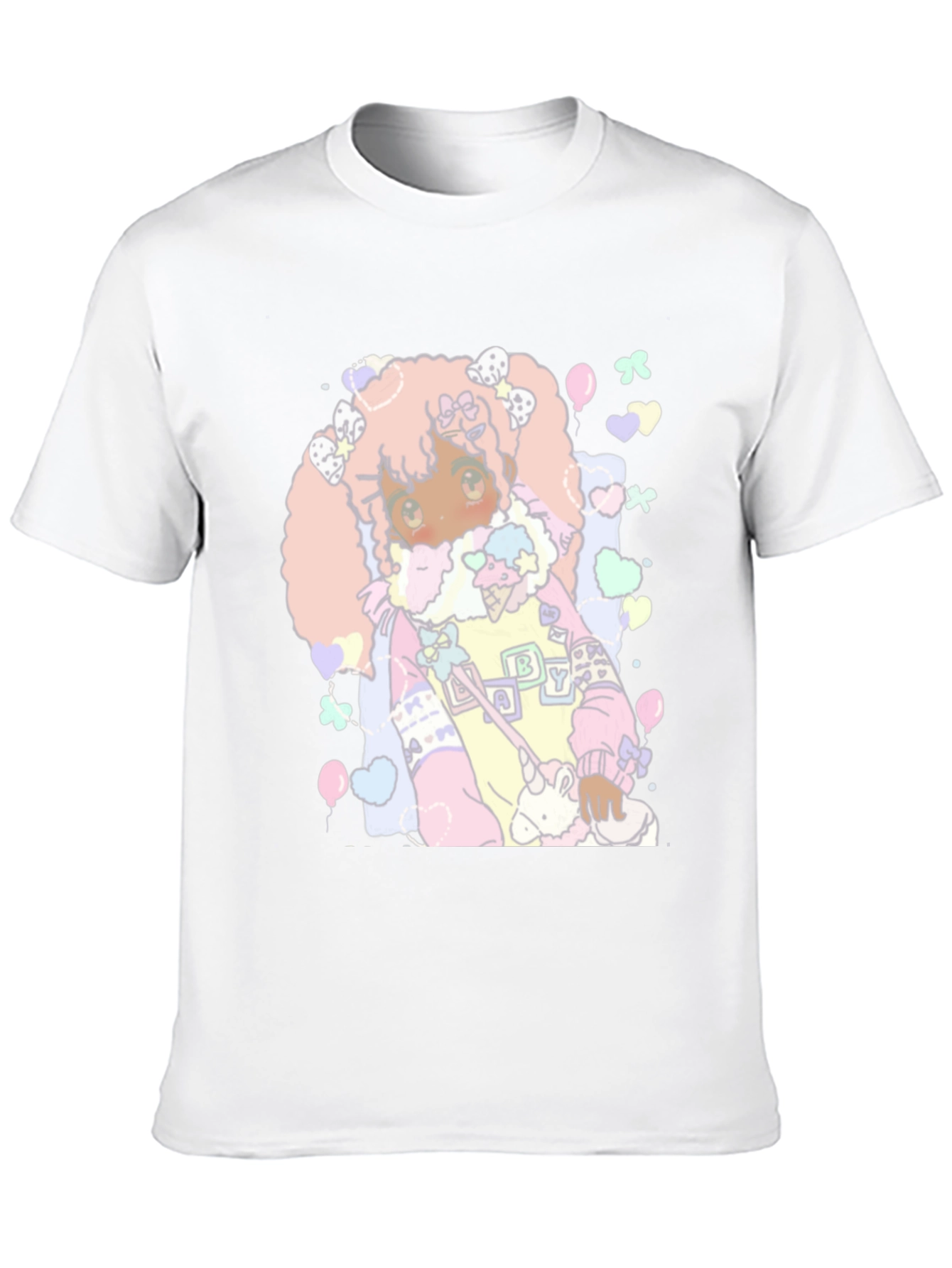 Kawaii Anime Graphic Tee - Pastel Goth Style
