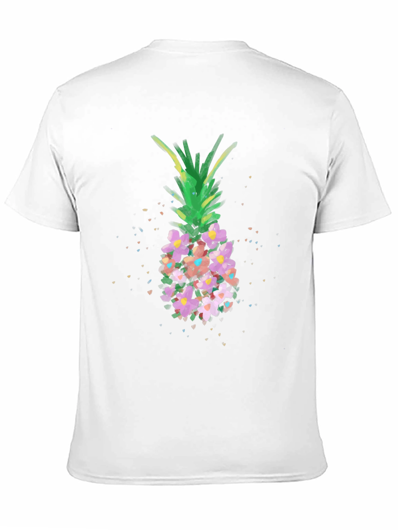 Floral Pineapple Graphic Tee - Black