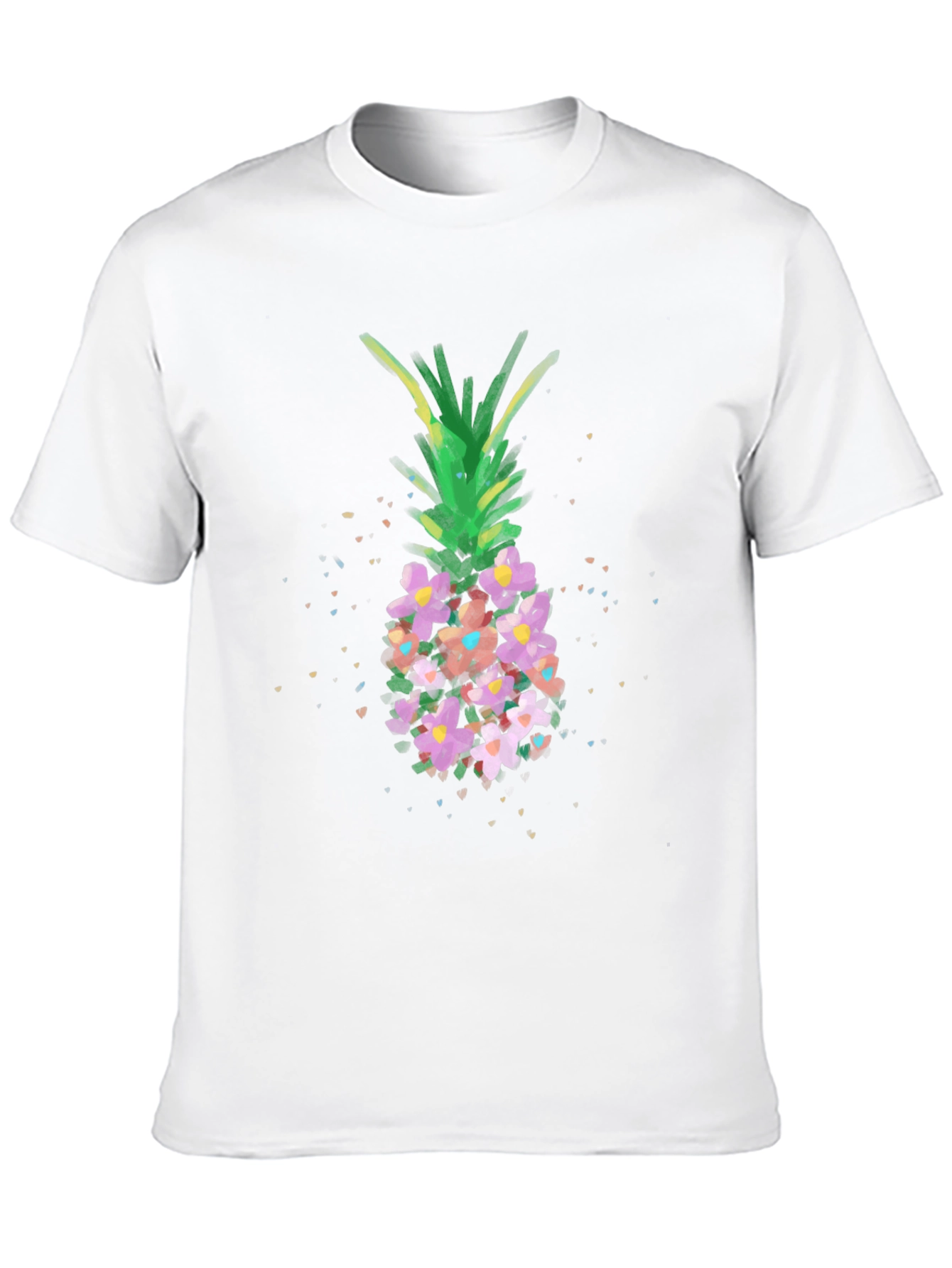 Floral Pineapple Graphic Tee - Black