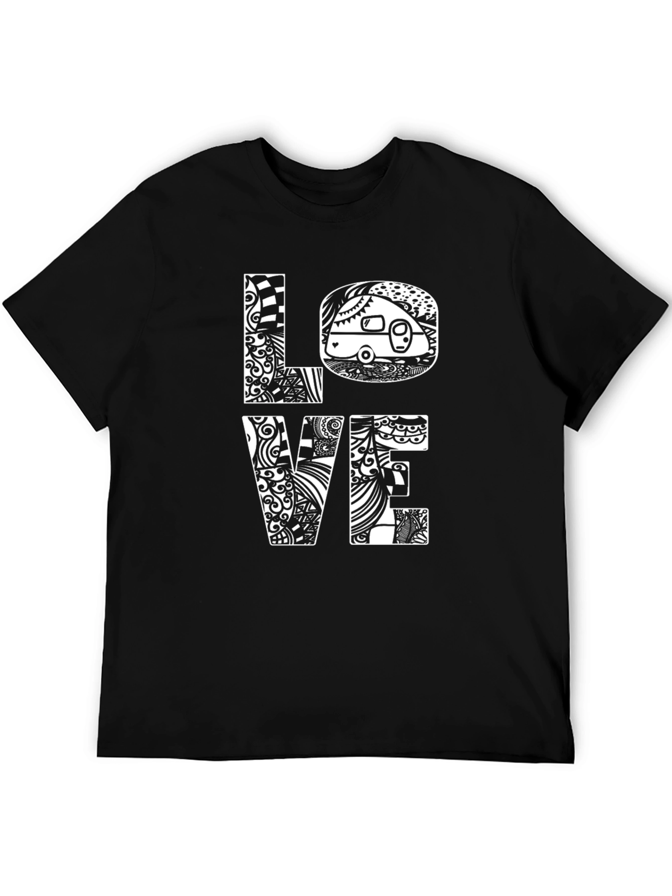 LOVE Camping Graphic T-Shirt - Black