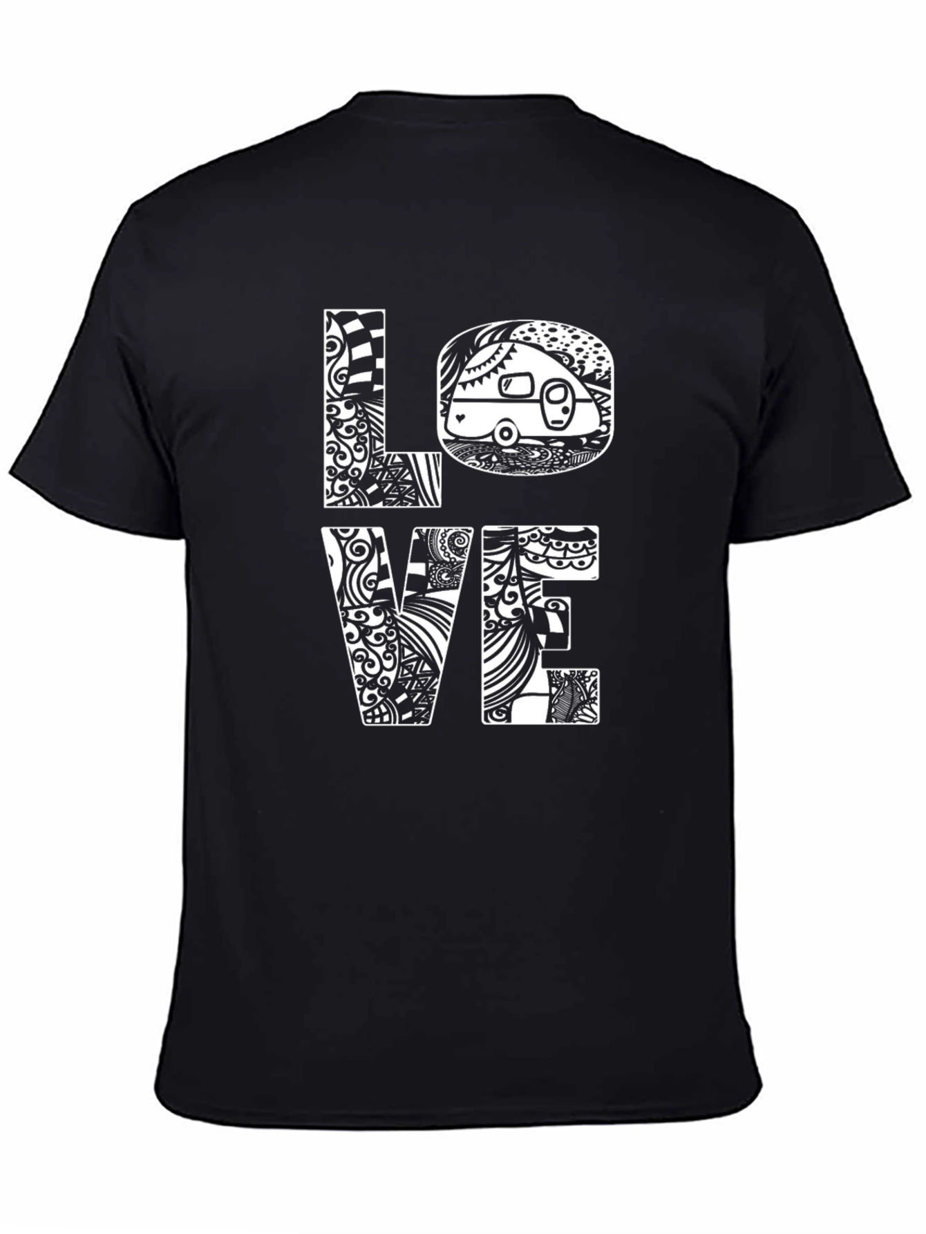 LOVE Camping Graphic T-Shirt - Black