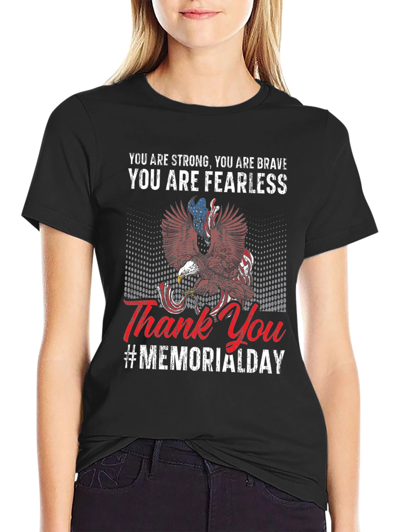 Memorial Day Eagle Graphic T-Shirt