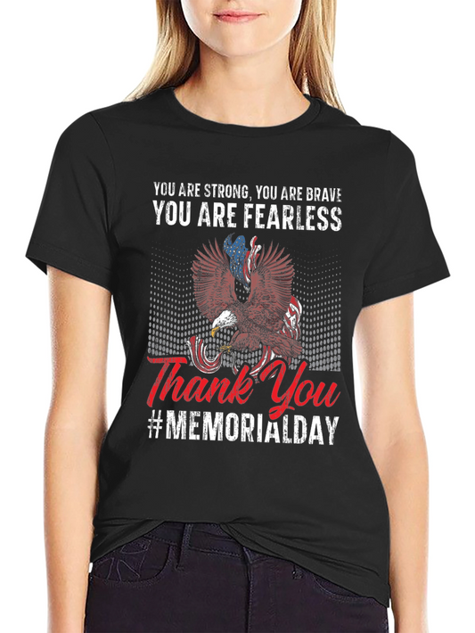 Memorial Day Eagle Graphic T-Shirt